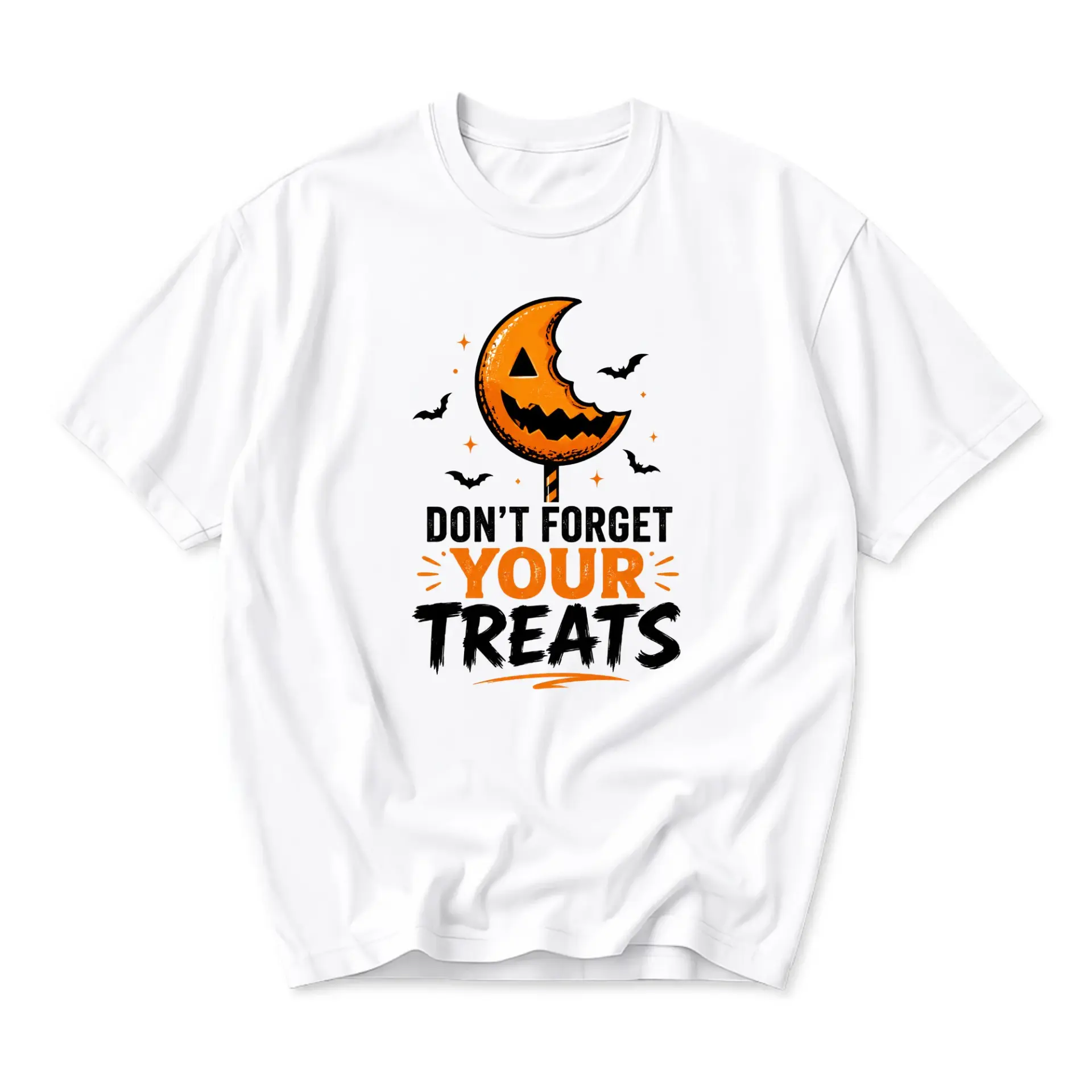 Funny Shirt Don't Forget Your Treats Halloween Graphic Tee Unisex Crew Neck Casual Cotton Blend Short Sleeve Apparel