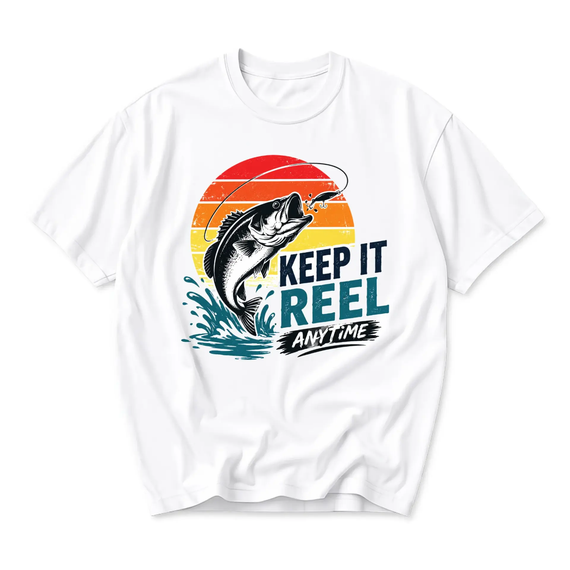 Graphic Tee Keep It Reel Fishing Lover Unisex Cotton Shirt for Casual