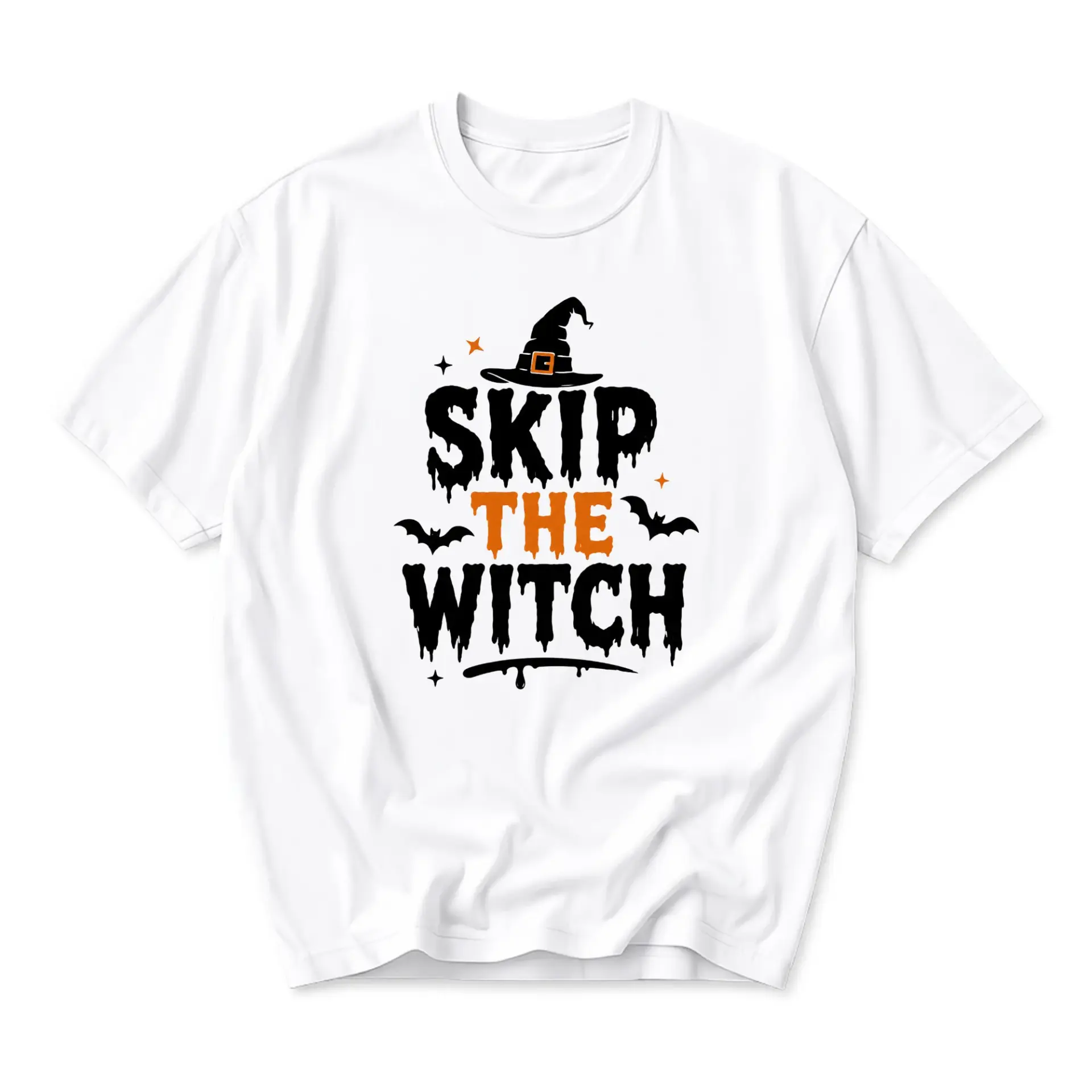 Funny Shirt Skip the Witch Graphic Tee Spooky Holiday Unisex Apparel Casual Cotton Crew Neck Short Sleeve Top