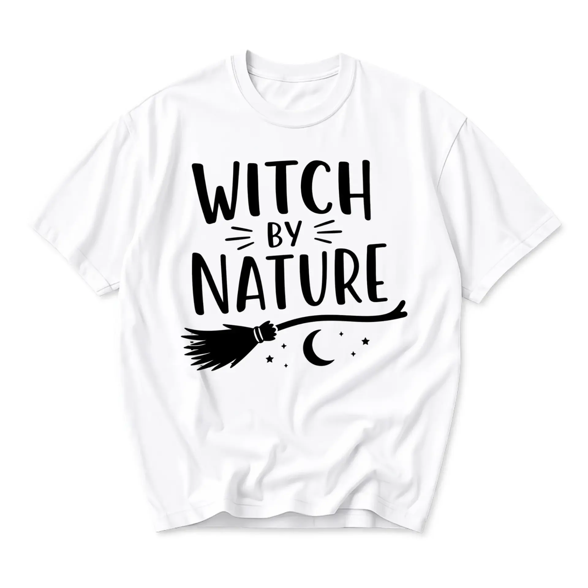 Graphic Tee Witch by Nature Unisex Crew Neck T-Shirt Casual Everyday Apparel for Seasonal Enthusiasts and Daily Wear