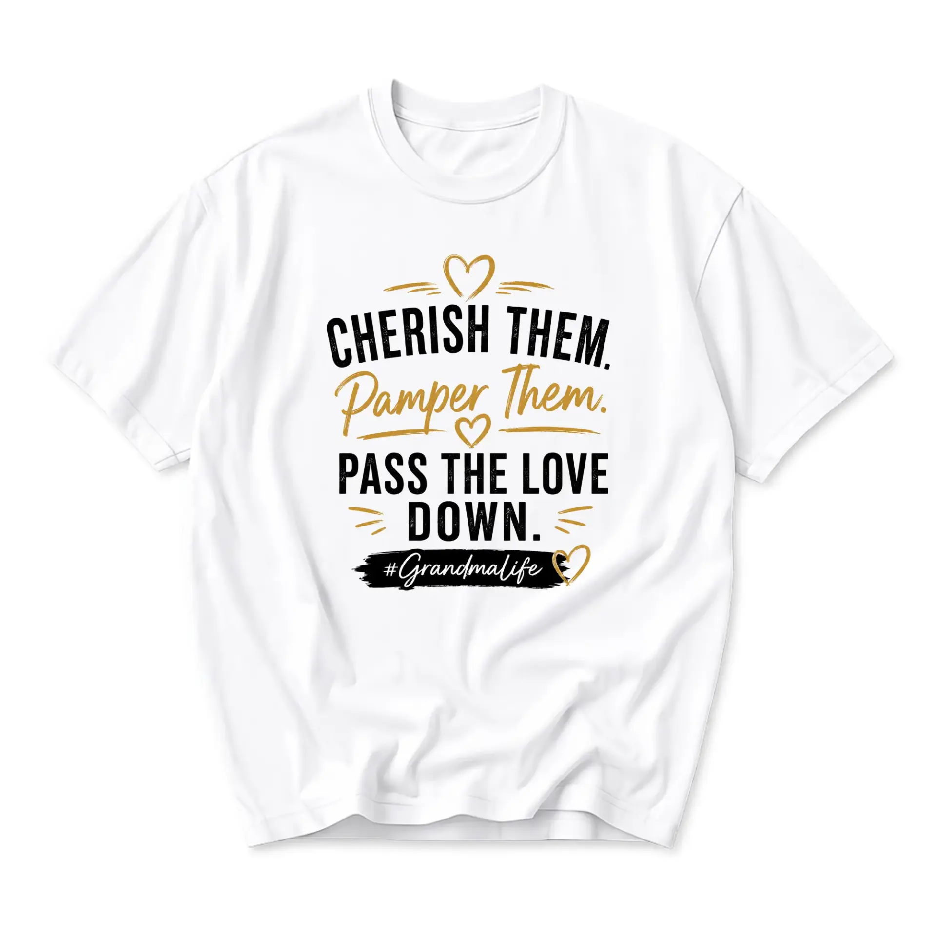 Graphic Tee Cherish Them Pamper Down Unisex Crew Neck Casual Shirt for Everyday Comfort and Style