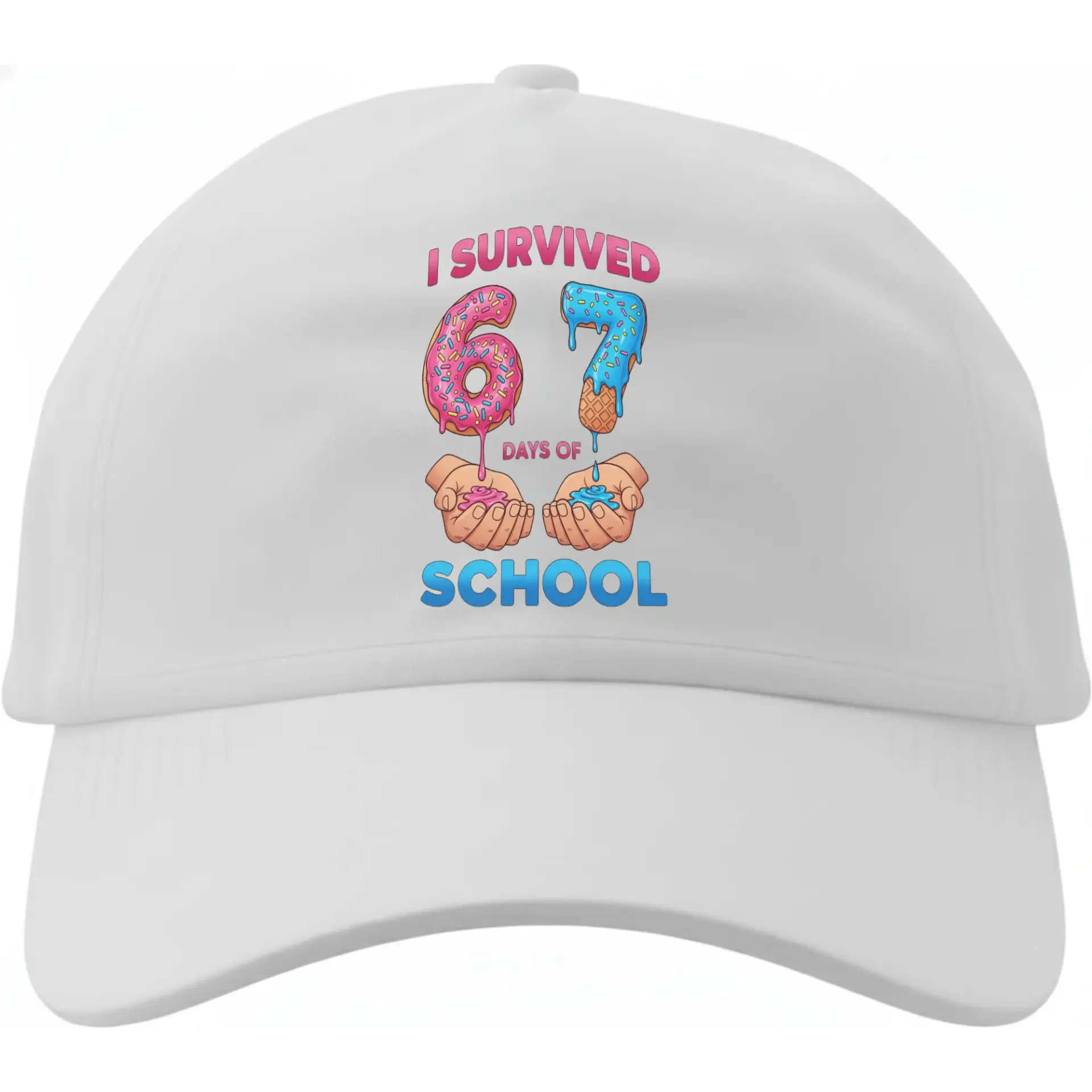 Baseball Cap I Survived 67 Days of School Humorous Graphic Hat Cotton Blend Unisex Adjustable Low Profile Casual Headwear