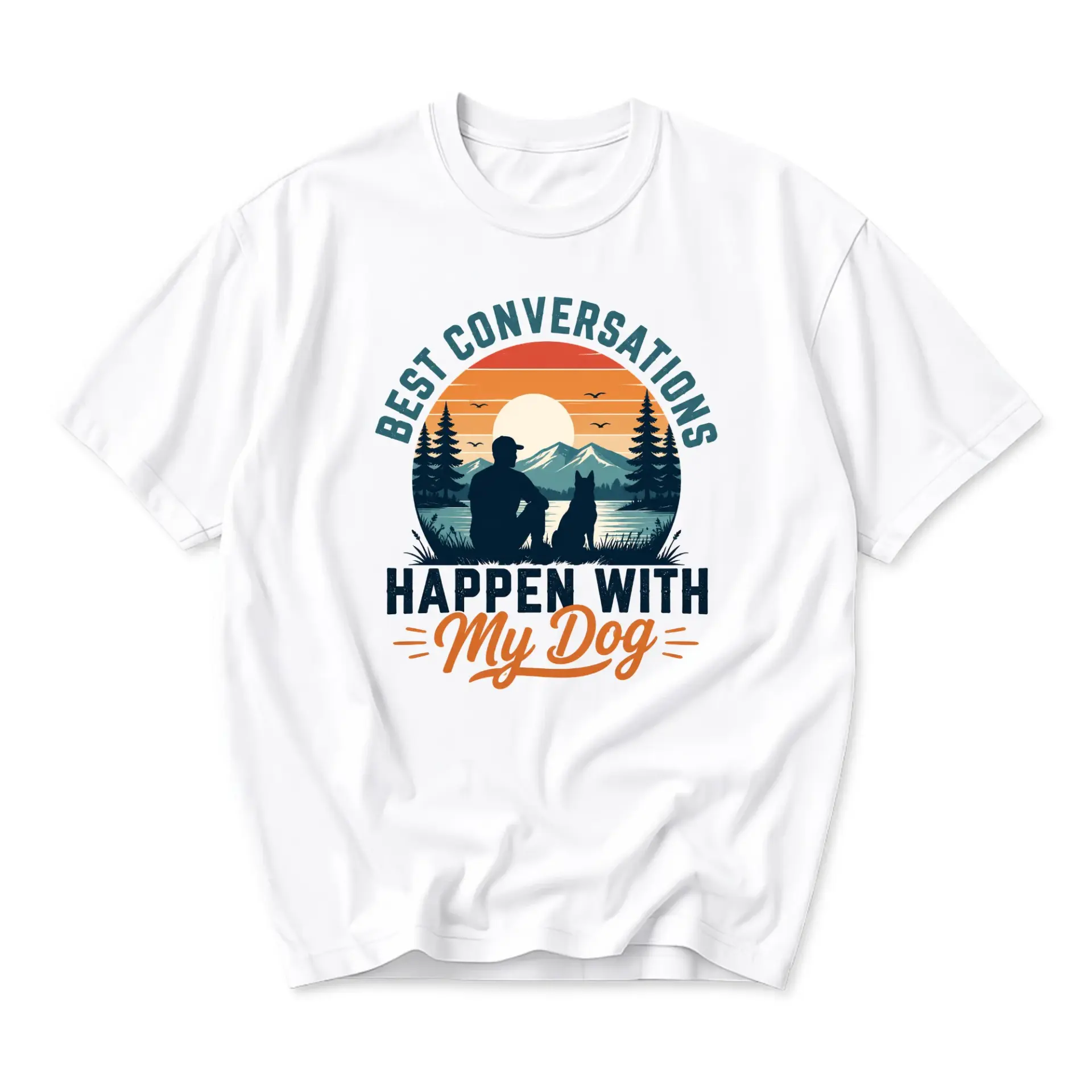 Graphic Tee Unisex Crew Neck T-Shirt Featuring Best Conversations Happen