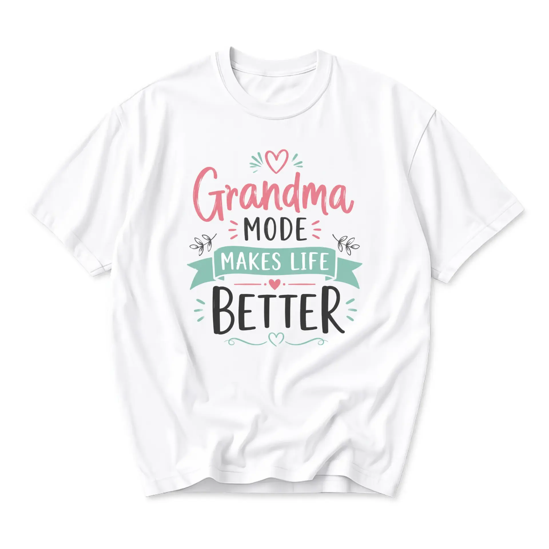 Graphic Tee Grandma Mode Makes Life Better Unisex Crew Neck Soft Cotton