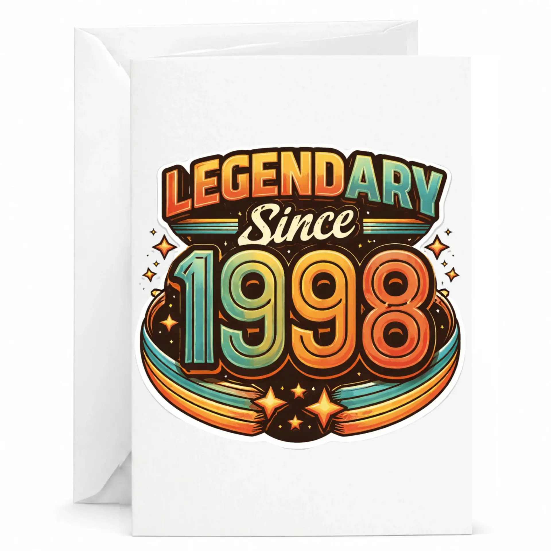 Birthday Card Legendary Since 1998 Vintage Style Greeting Card for Milestone Celebration and Birthday Keepsake Gift