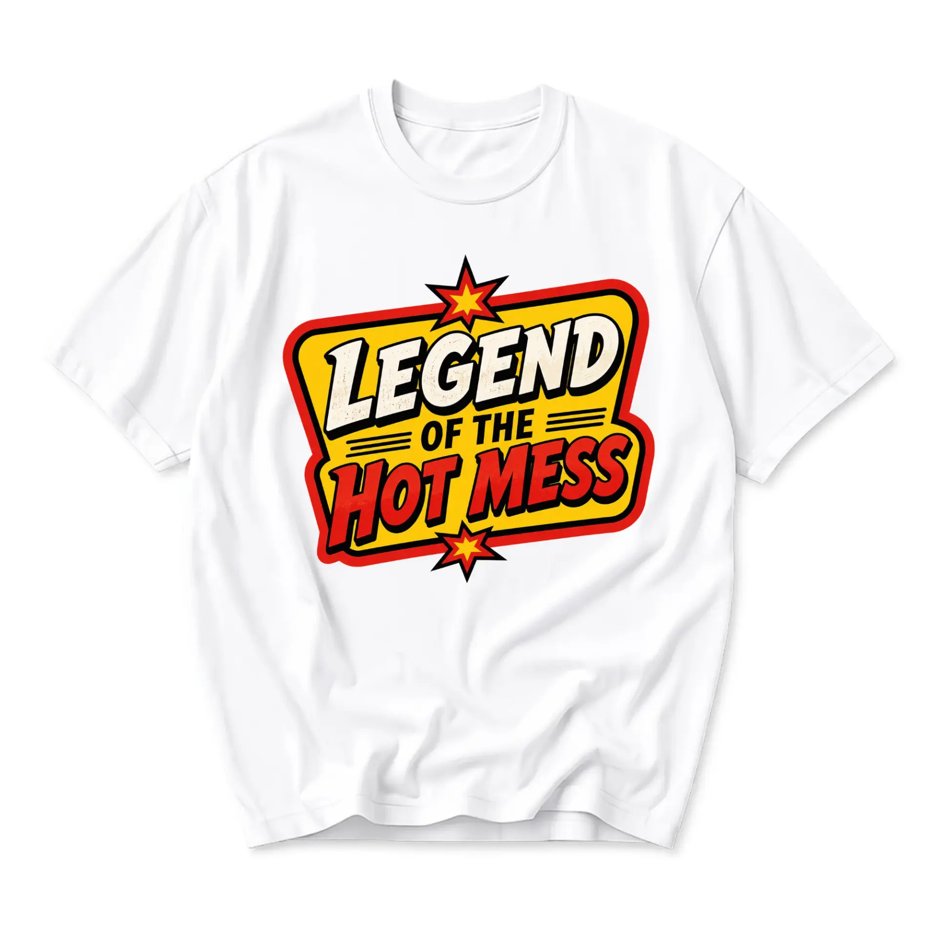 Funny Shirt Legend of the Hot Mess Unisex Graphic Printed T-Shirt Casual Everyday Short Sleeve Crew Neck Top