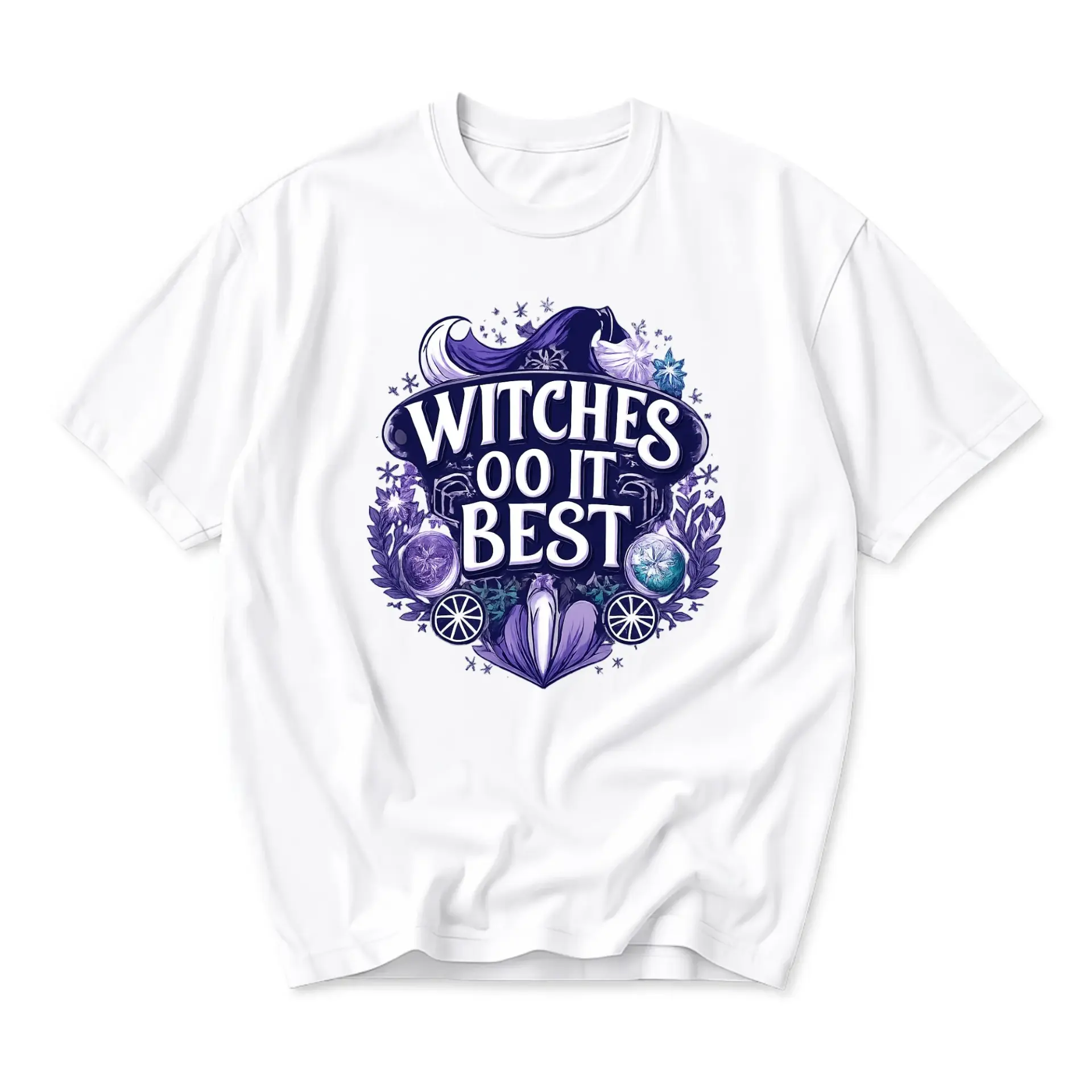 Funny Shirt Witches Do It Best Graphic Tee Casual Unisex Crew Neck Short Sleeve Cotton Blend Top for Everyday Wear