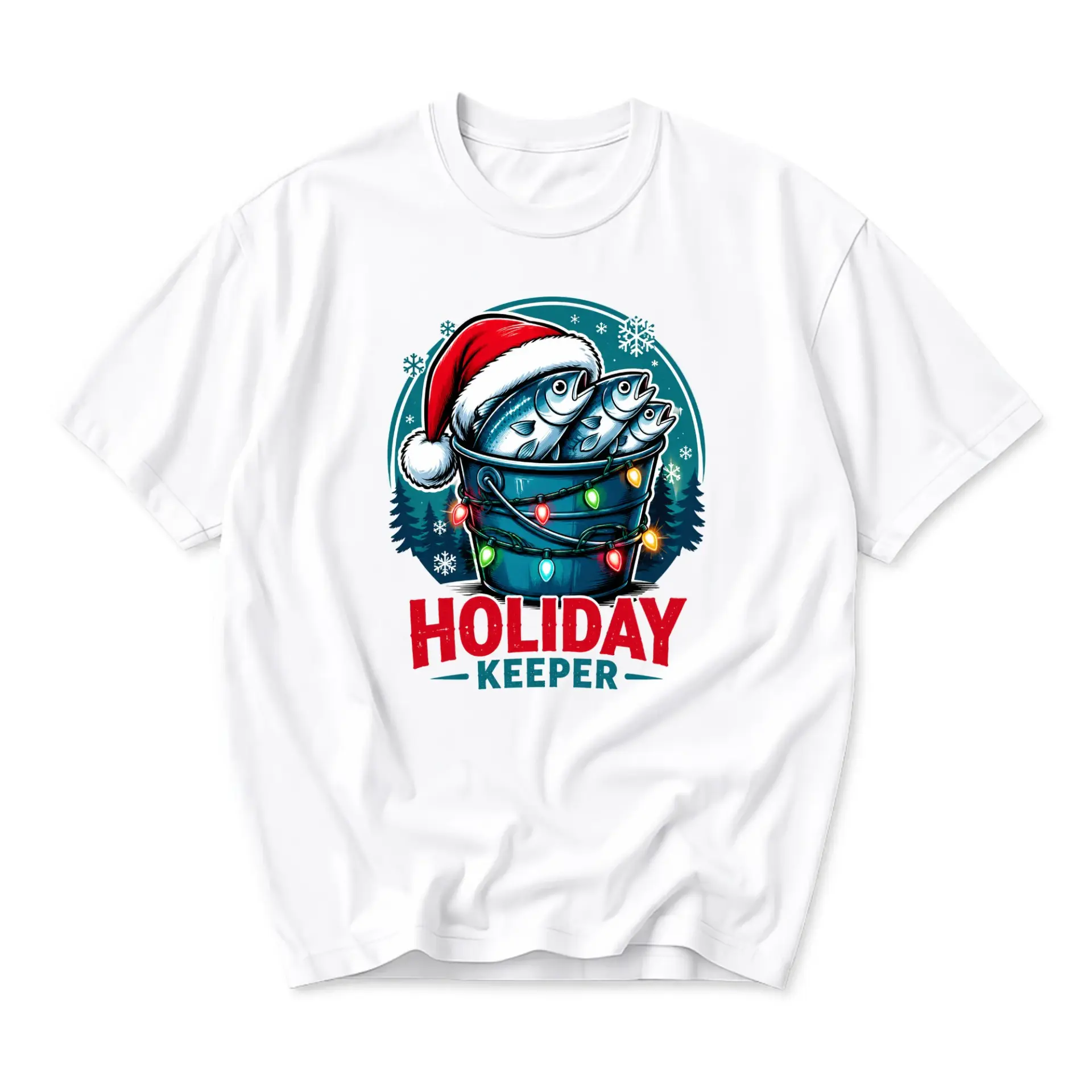 Funny Shirt Holiday Keeper Fishing Graphic Tee Unisex Cotton Crew Neck Casual Top for Seasonal Apparel Enthusiasts