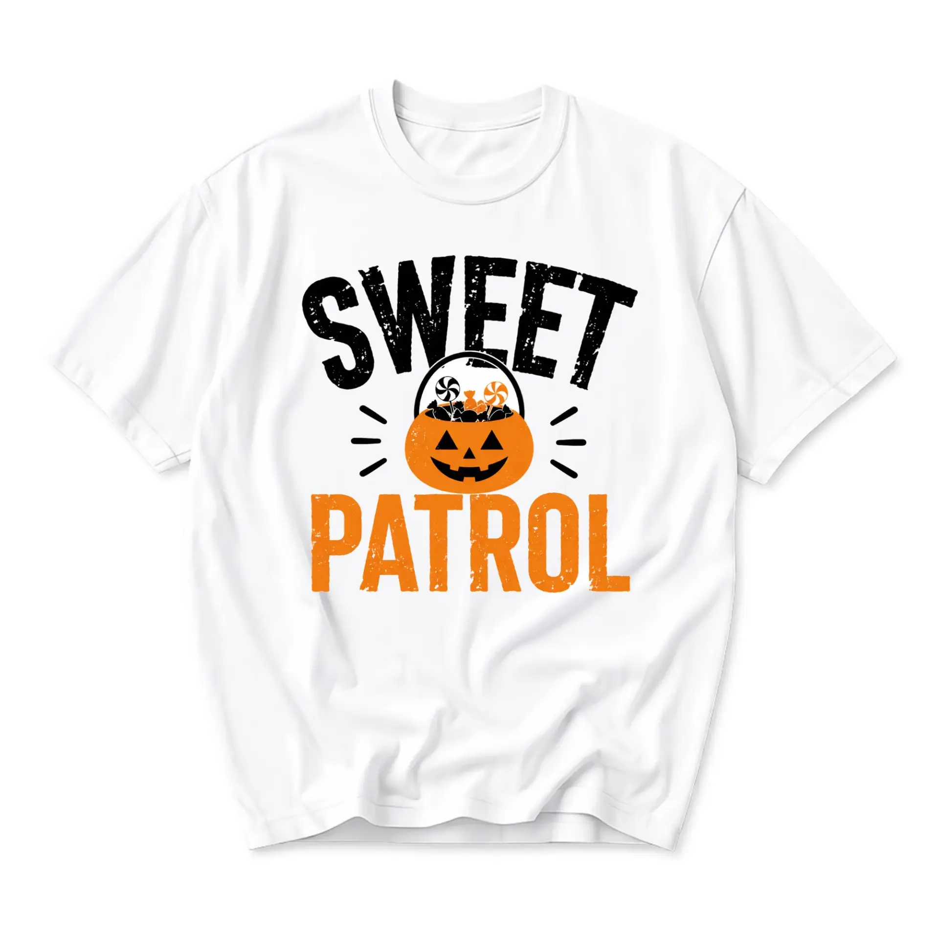 Funny Shirt Sweet Patrol Halloween Candy Graphic Tee Unisex Casual Wear Comfortable Crew Neck Top for Every Day