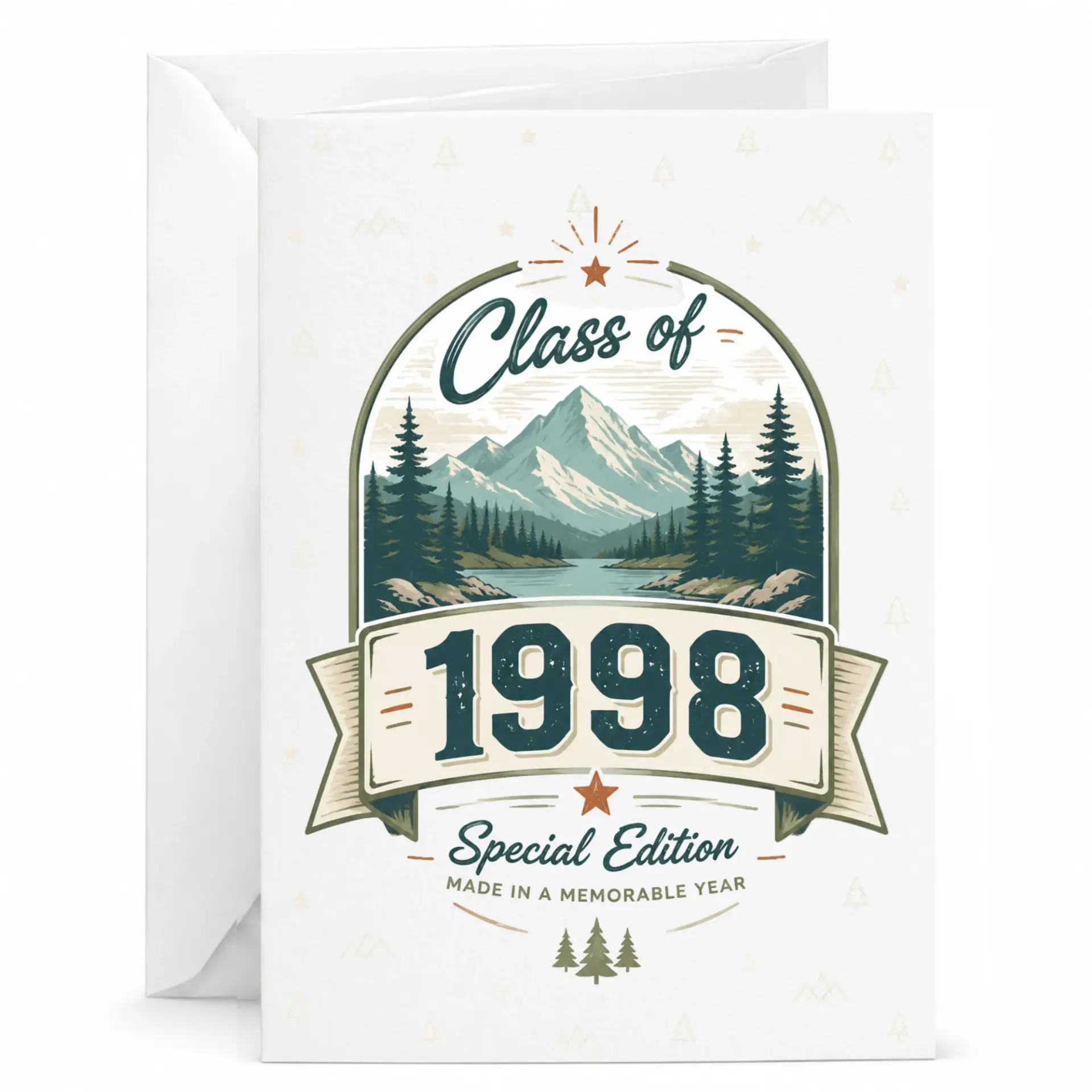 Greeting Card Class of 1998 Special Edition Nature Theme Milestone Birthday Anniversary Celebration Stationery