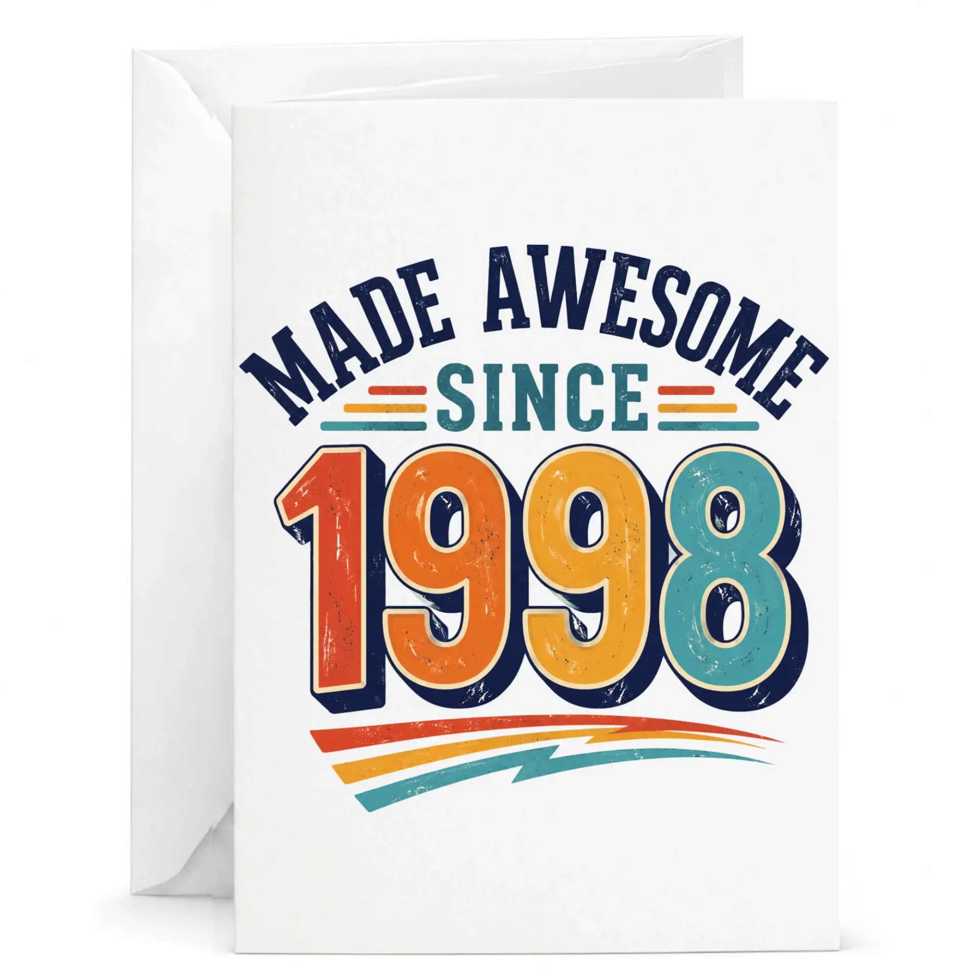 Birthday Card Made Awesome Since 1998 Vintage Style Greeting Card for Birthday Anniversaries and Milestone Celebrations