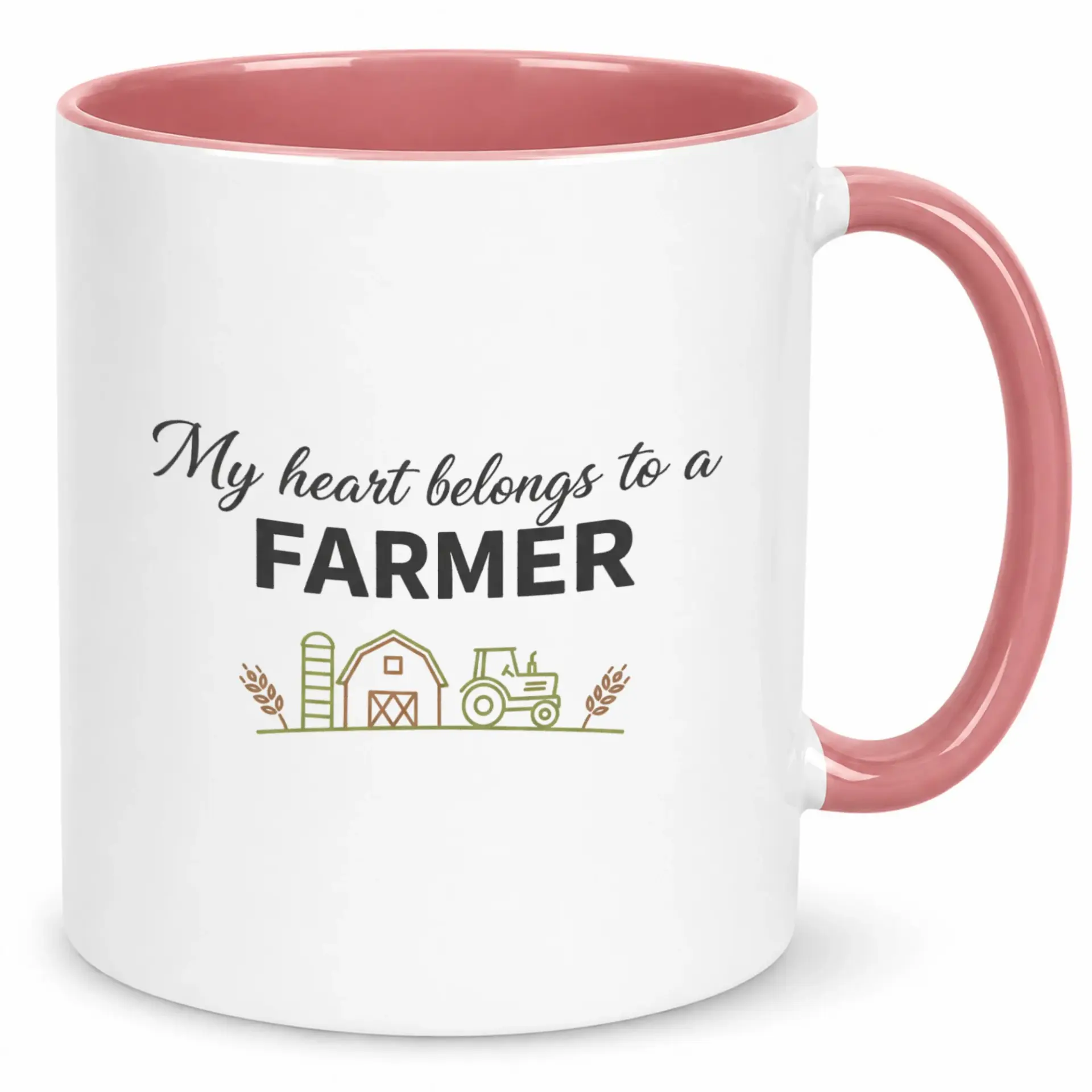 Coffee Mug for Farmer Lovers My Heart Belongs to a Quote Ceramic Beverage Cup Themed Gift Agricultural Enthusiasts