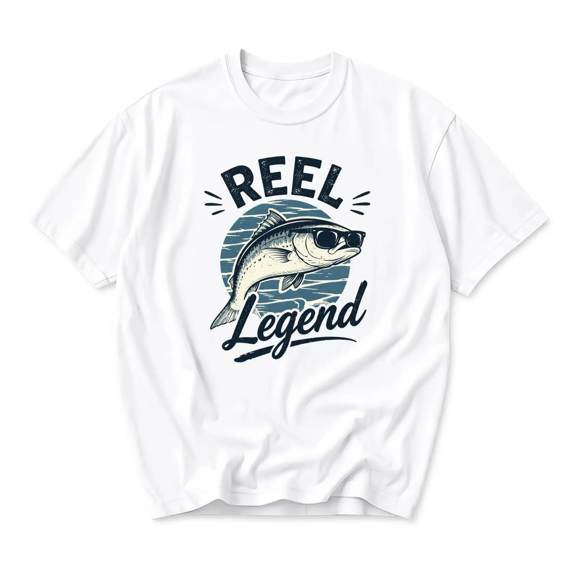 Graphic Tee Reel Legend Funny Fishing Shirt Unisex Crew Neck Short Sleeve