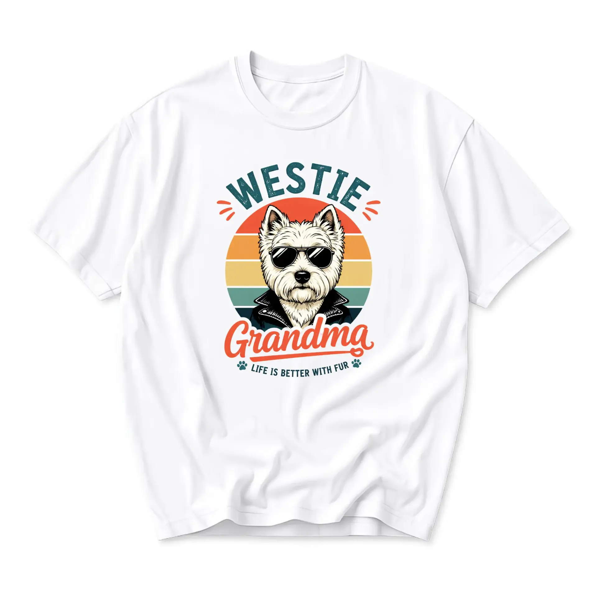 Graphic Tee Westie Grandma Retro Style Dog Lover Unisex Shirt Cool Pet