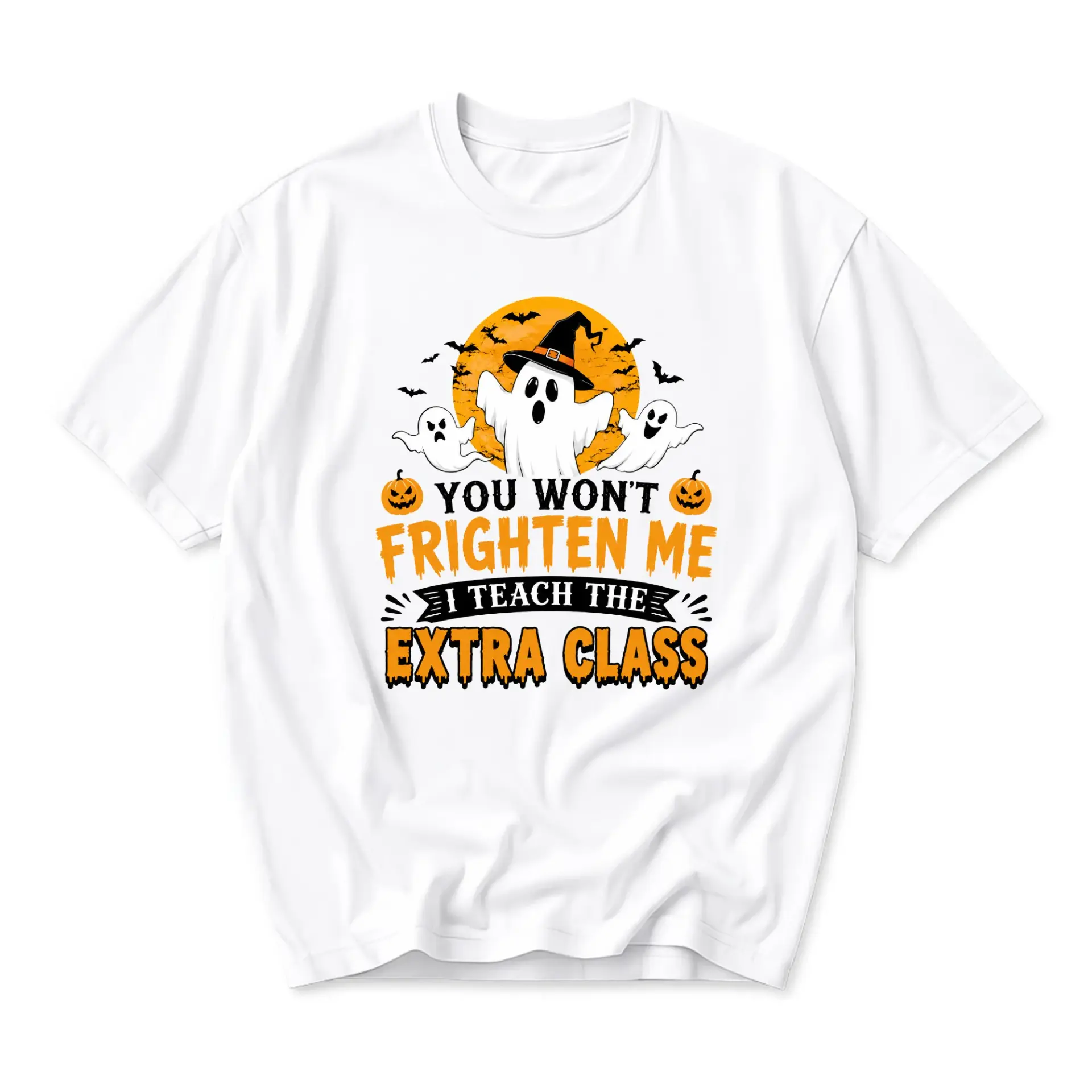 Funny Shirt You Won't Frighten Me I Teach the Extra Class Graphic Tee Unisex Crew Neck Short Sleeve Casual Holiday Top