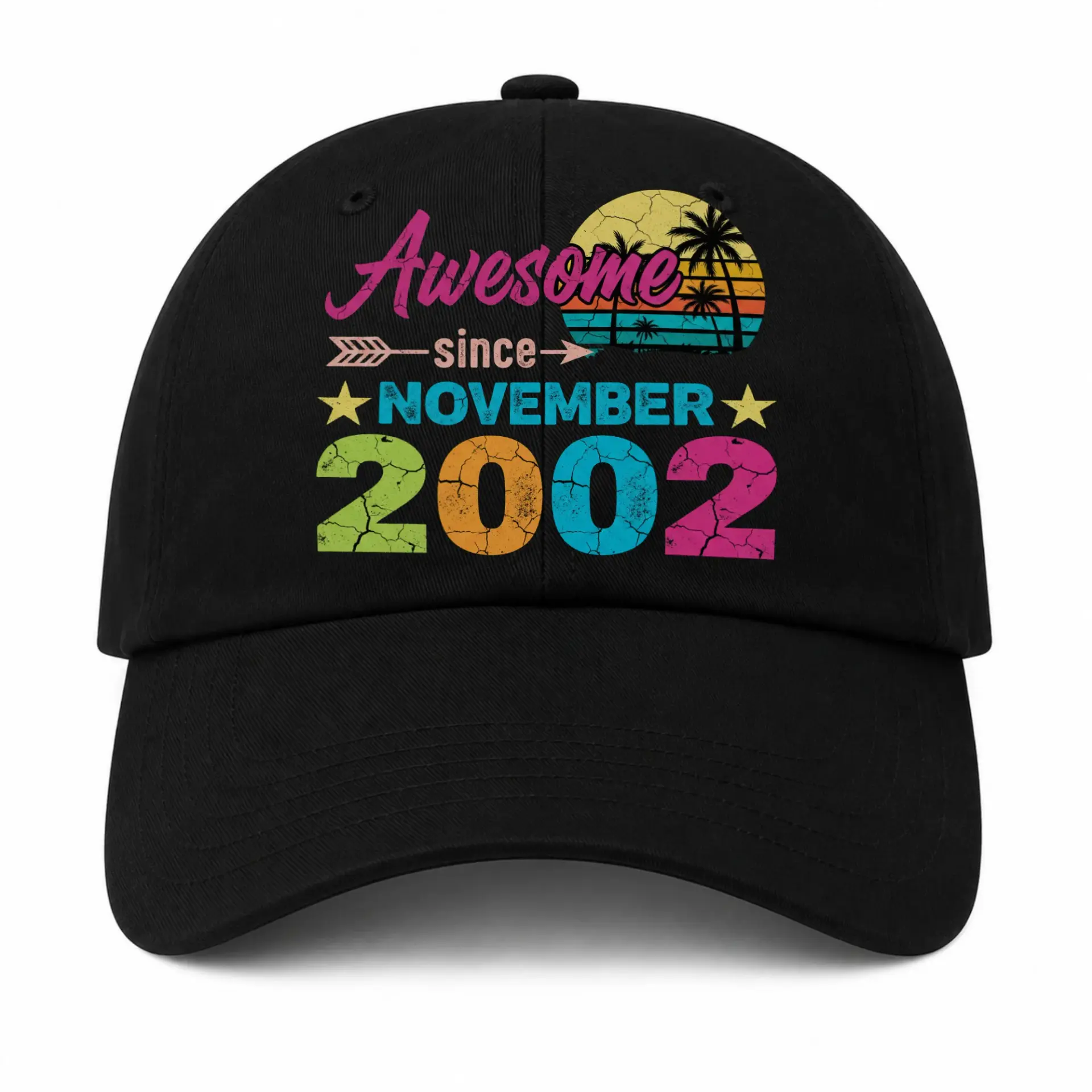 Vinyl Sticker Pack Awesome Since November 2002 Retro Sunset Design Waterproof Decals for Laptops and Water Bottles