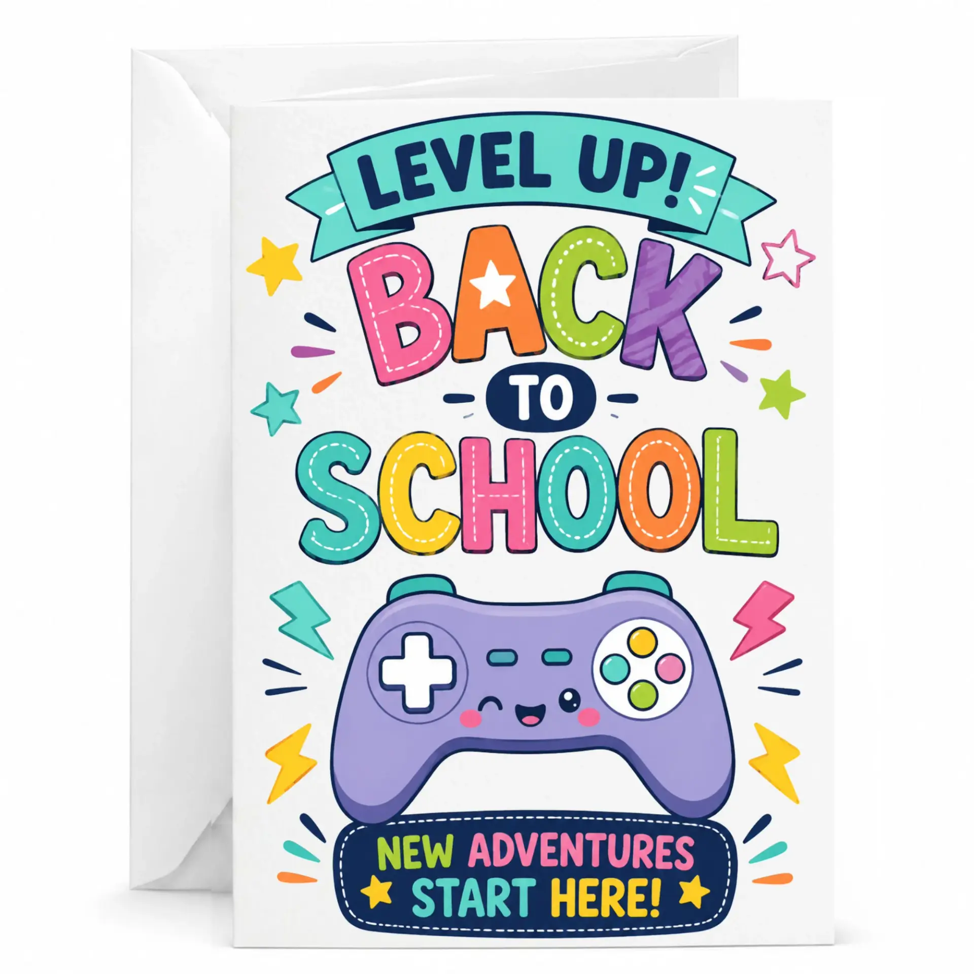 Funny Greeting Card up Back to School Video Game Theme for Encouragement and