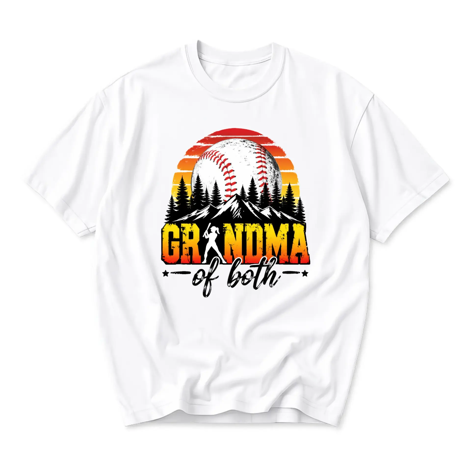 Graphic Tee Baseball Grandma of Both Shirt Casual Sport Themed Unisex Crew