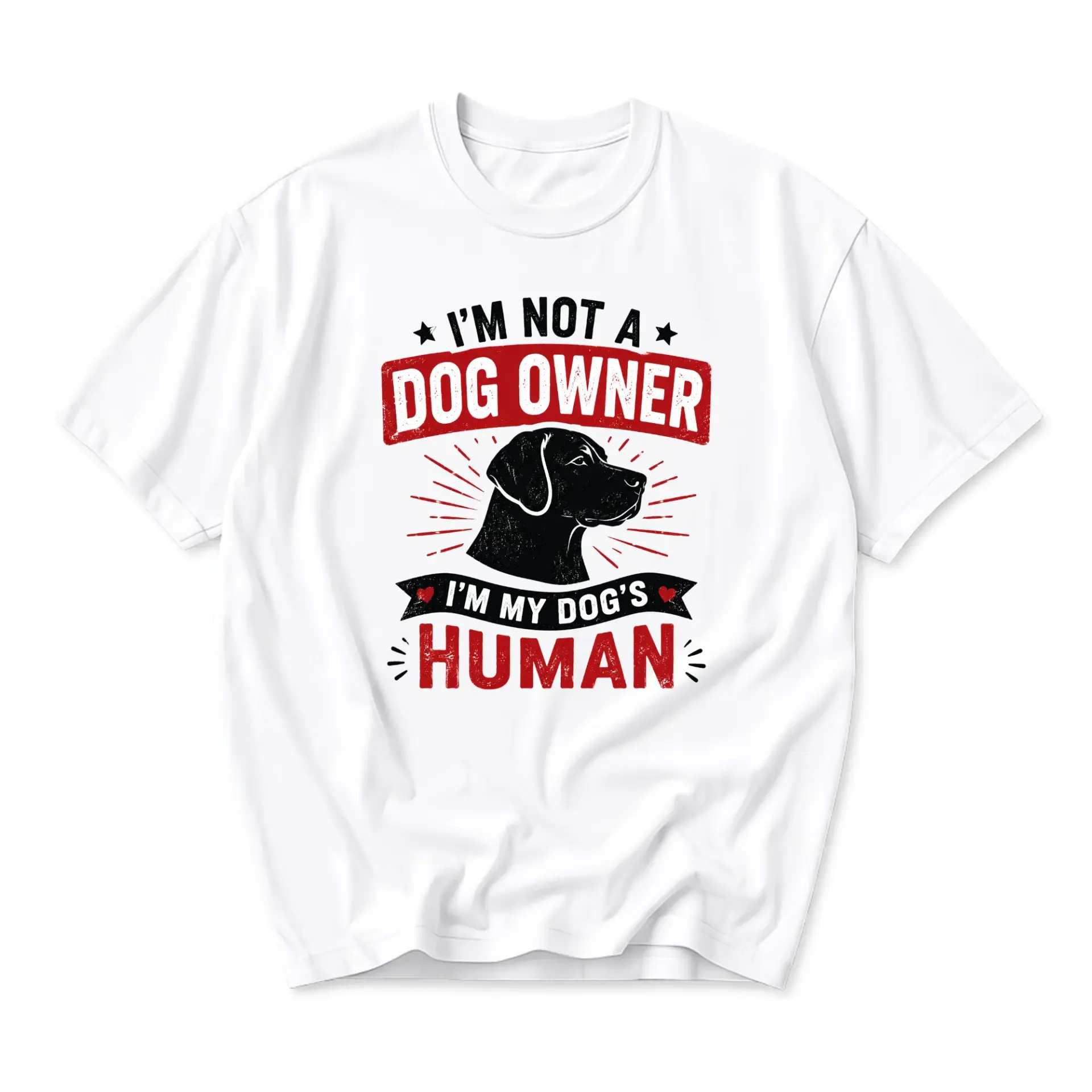 Funny Shirt I Am Not a Dog Owner I Am Human Graphic Tee Unisex Casual