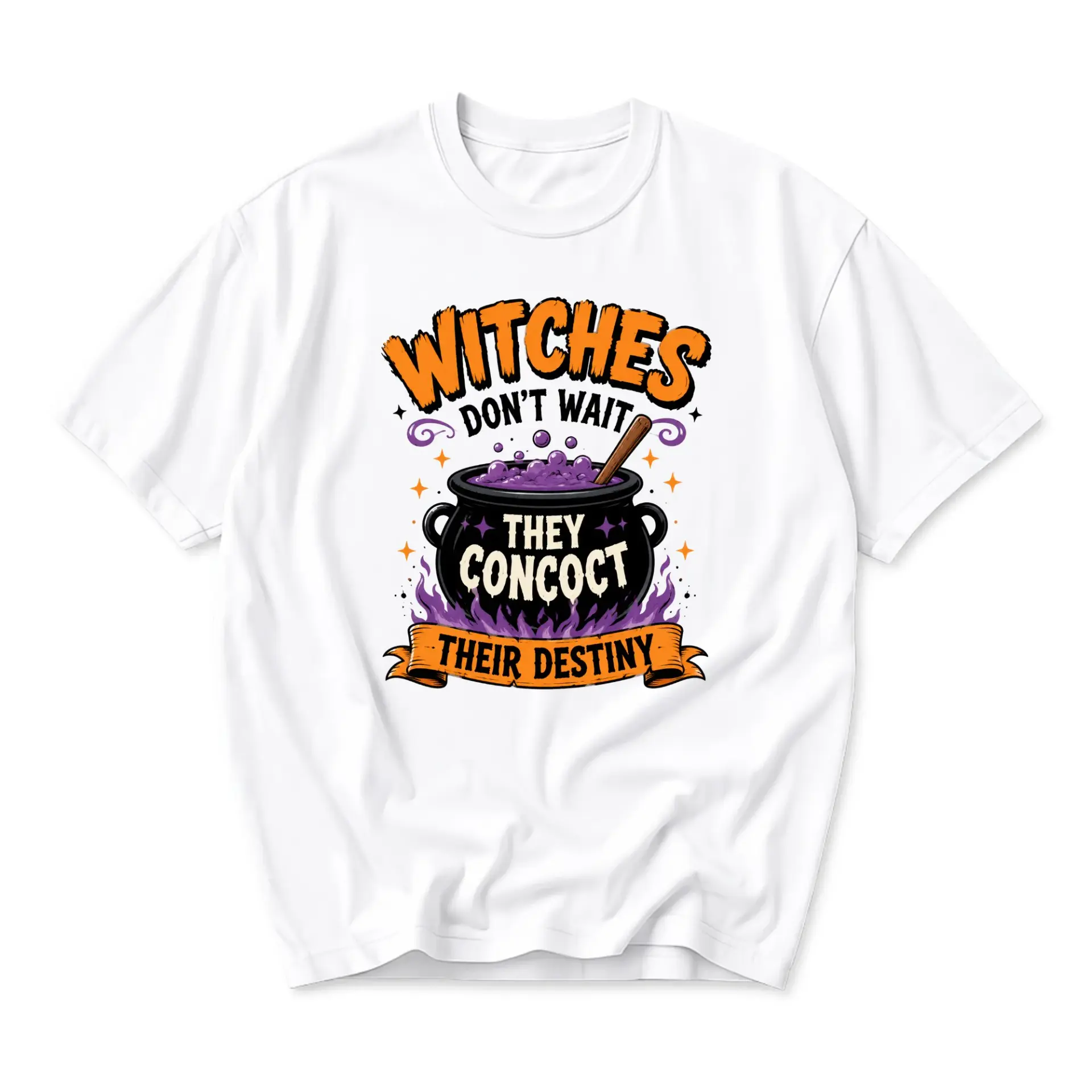 Graphic Tee Witches Don't Wait They Concoct Their Destiny Unisex Crew Neck T-Shirt Seasonal Holiday Casual Apparel
