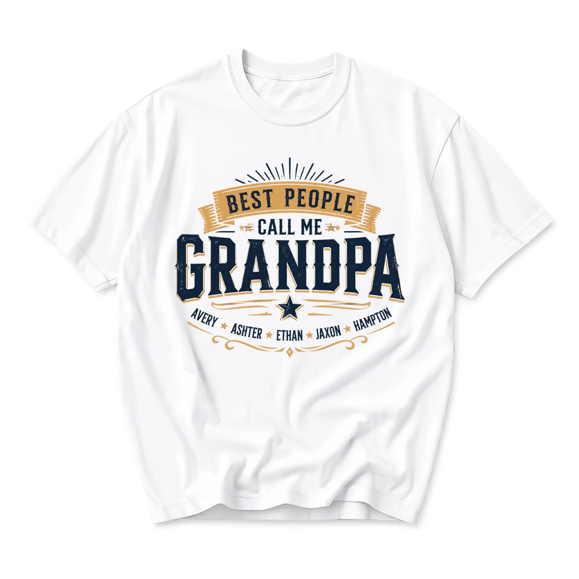 Funny Shirt Best People Call Me Grandpa Personalized Style Graphic Tee Unisex Casual Crew Neck Comfortable Cotton