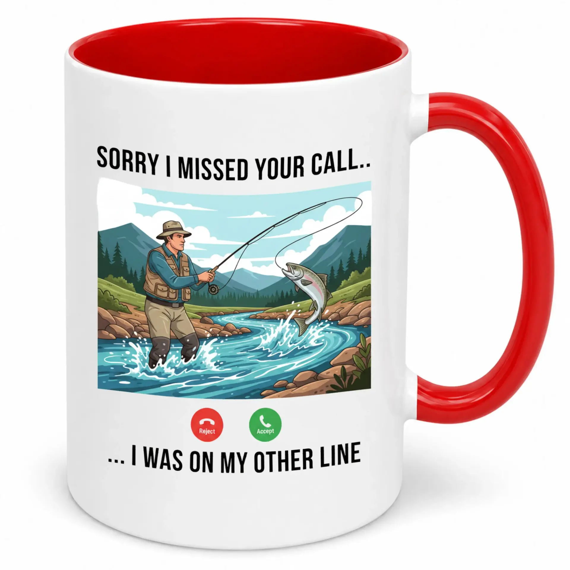 Funny Fishing Ceramic Coffee Mug with Humorous Punning Design Perfect Gift for Anglers and Outdoor Enthusiasts 11oz or 15oz Capacity