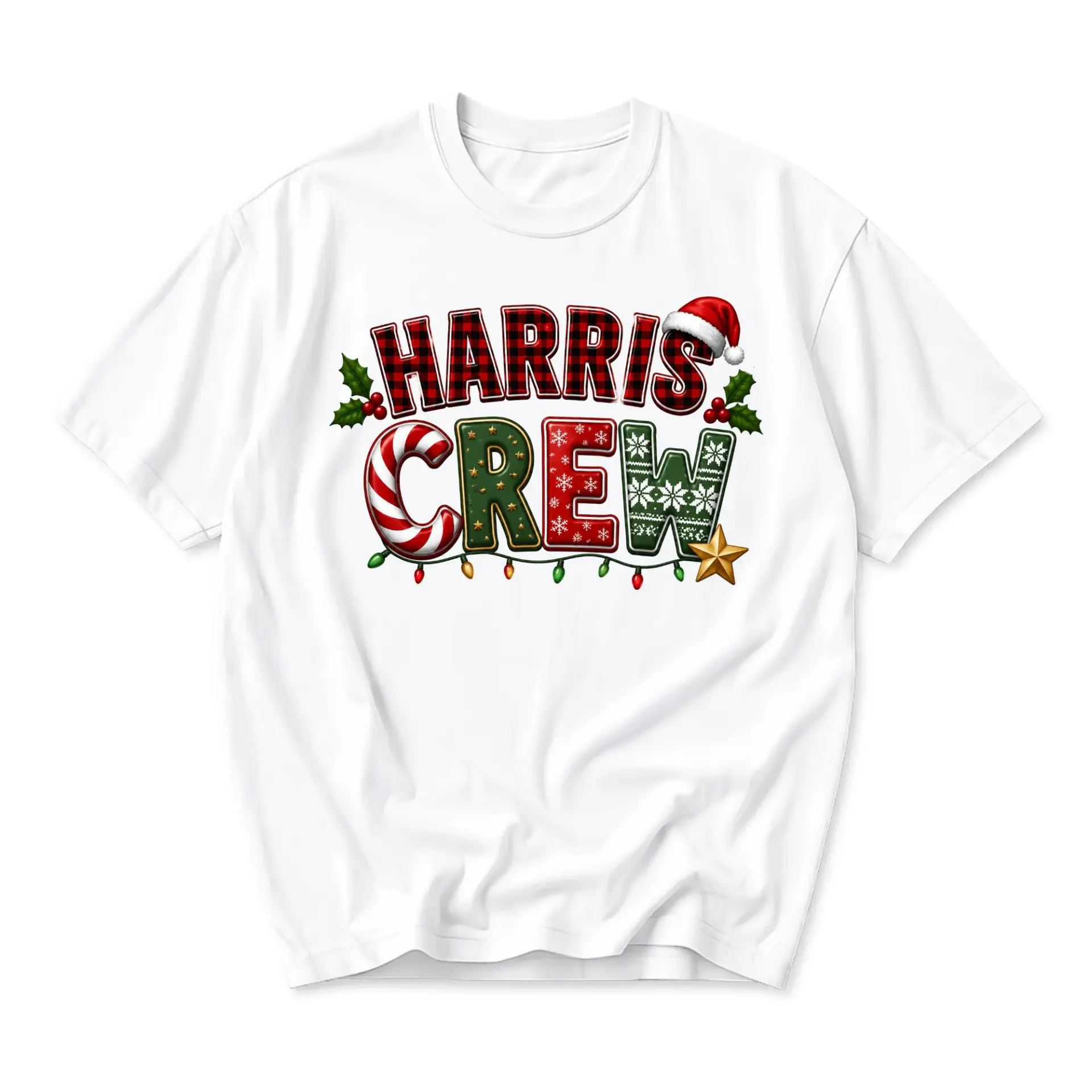 Funny Shirt Harris Crew Christmas Graphic Tee Holiday Season Unisex Casual Short Sleeve Crewneck Apparel for Everyone