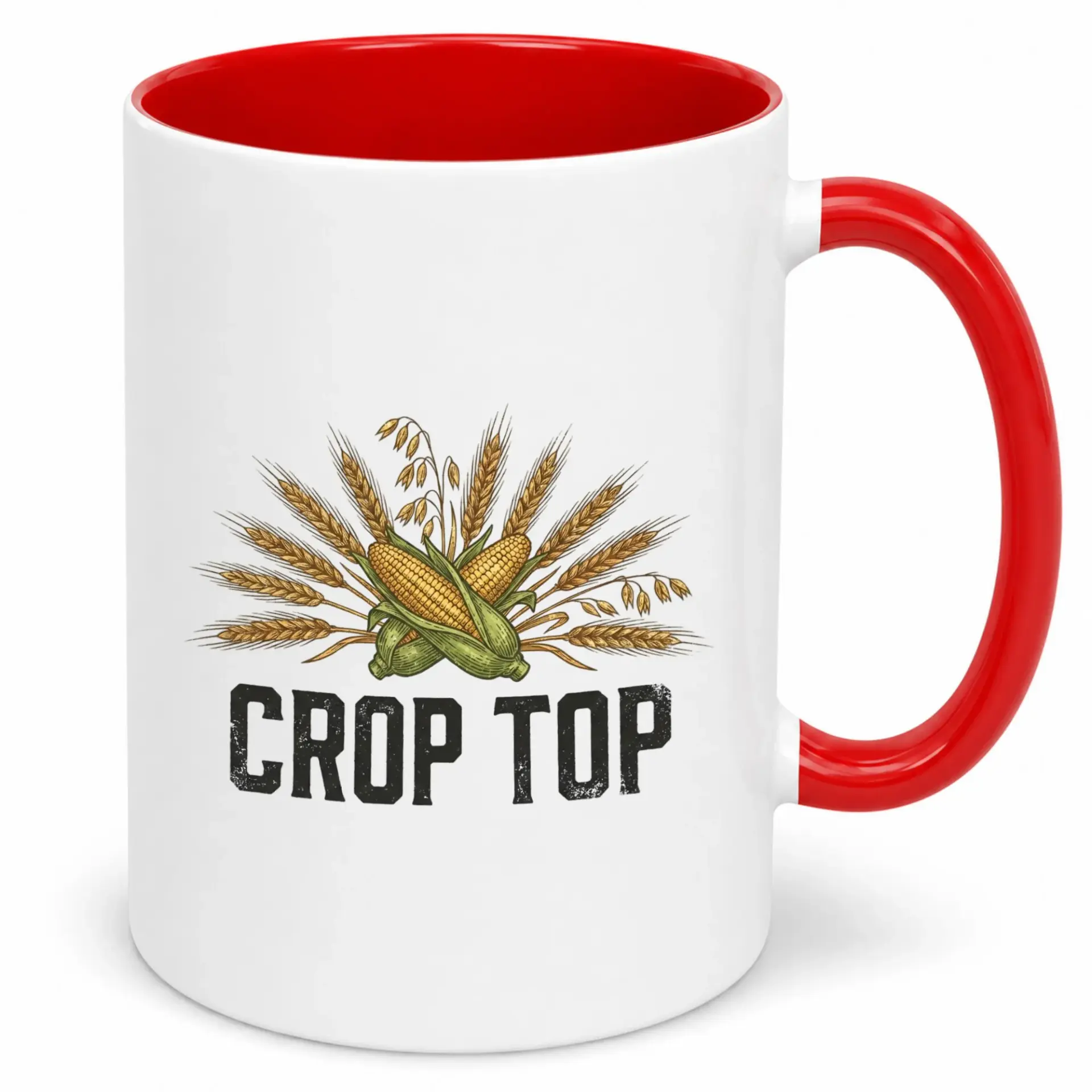 Funny Farm Crop Top Coffee Mug Agricultural Pun Ceramic Beverage Cup Unique Gift for Farmers and Gardeners