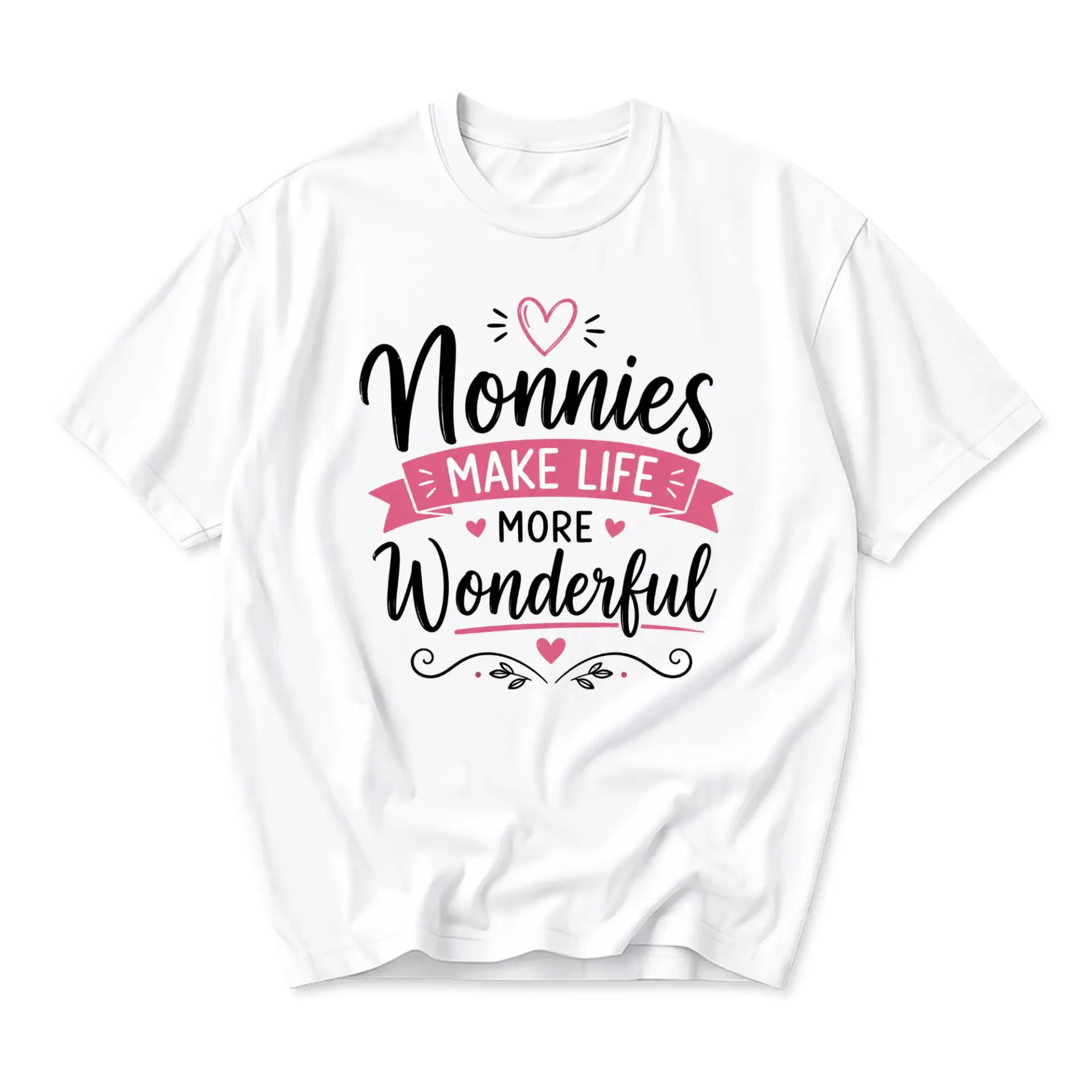 Graphic Tee Nonnies Make Life More Wonderful Printed Unisex Casual Shirt Soft Cotton Blend Crew Neck Apparel White