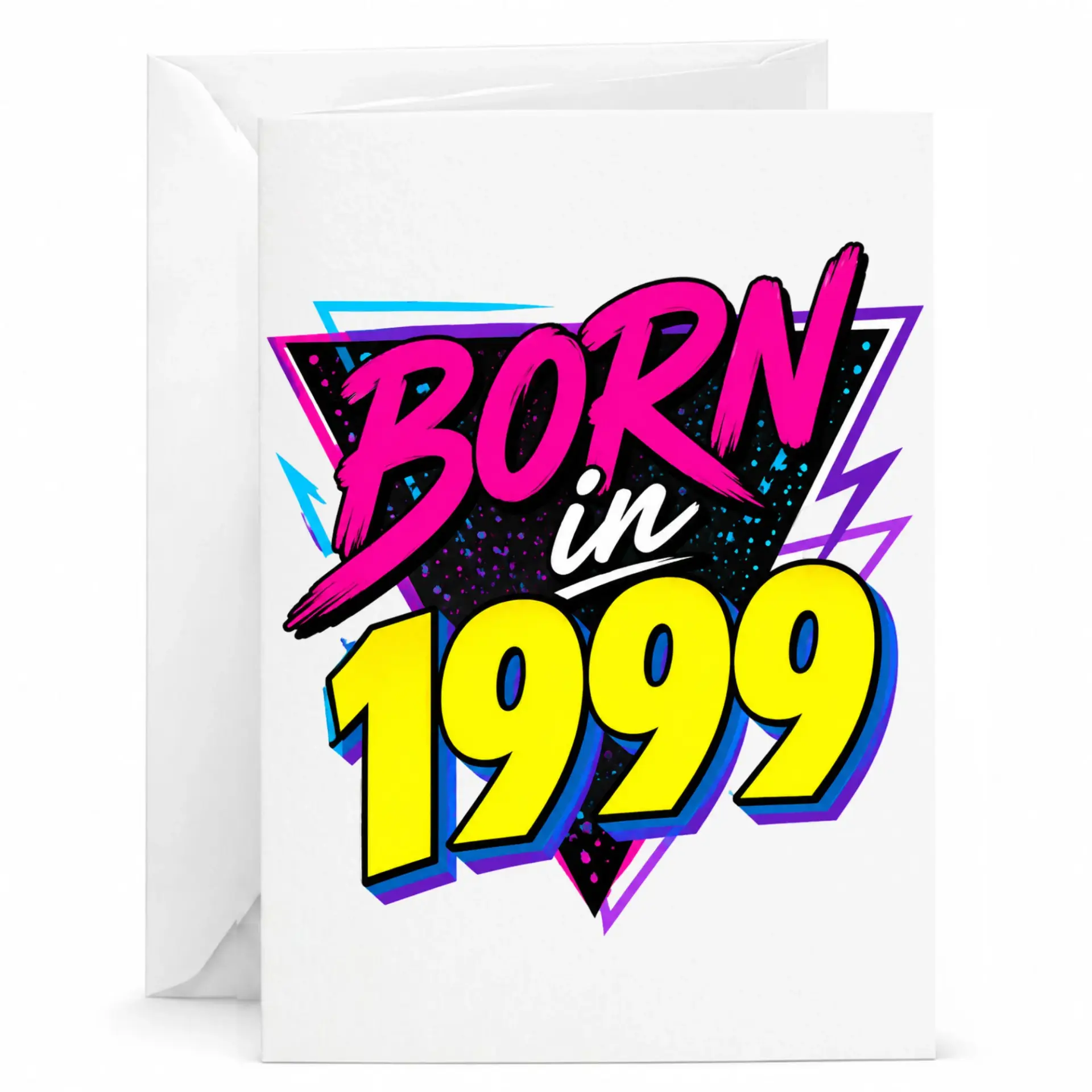 Birthday Card Born in 1999 Retro Nineties Style Design Greeting Card for Milestone Birthday Celebration Milestone Year