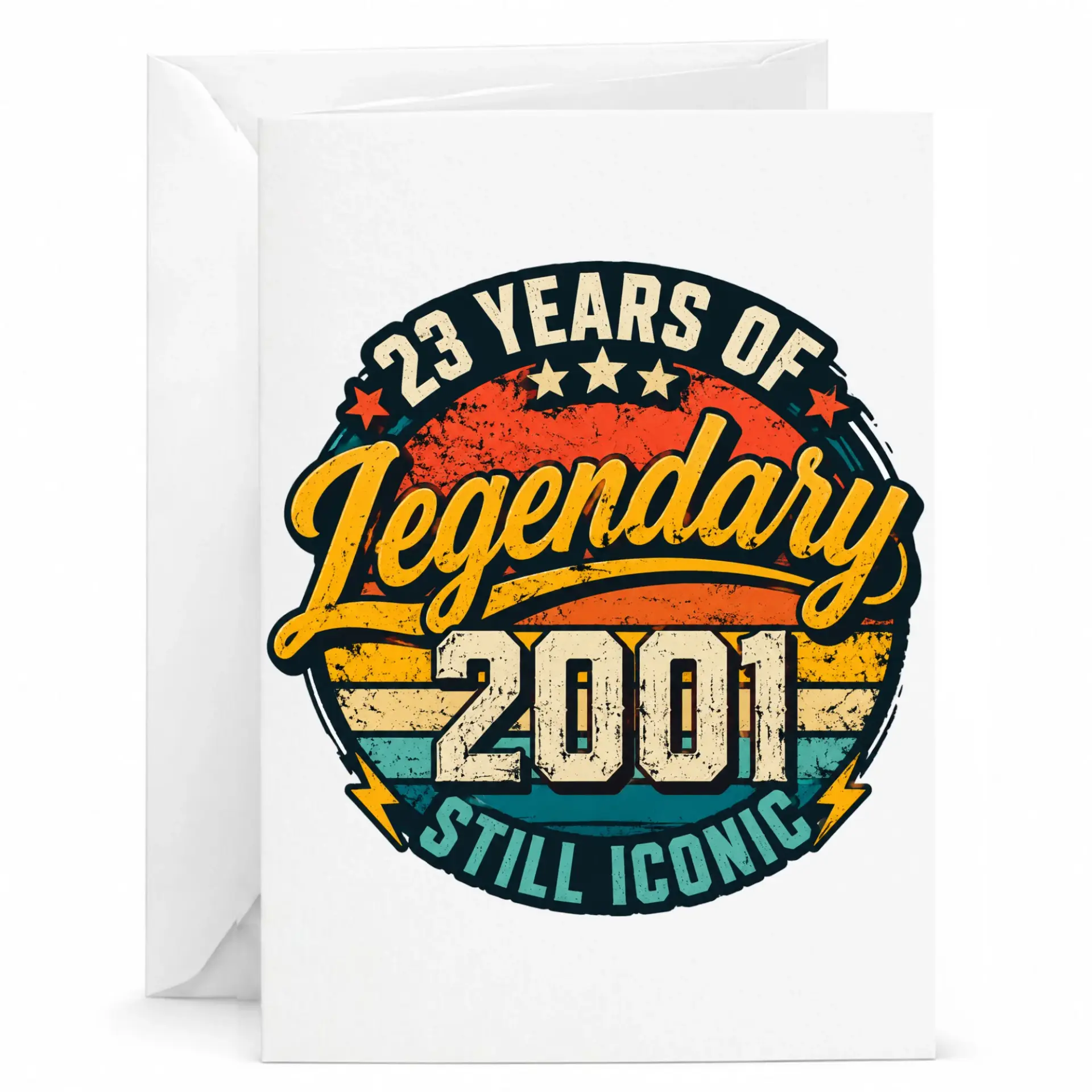 Birthday Card 23 Years of Legendary 2001 Still Iconic Vintage Retro Style Greeting Card for Milestone Celebration