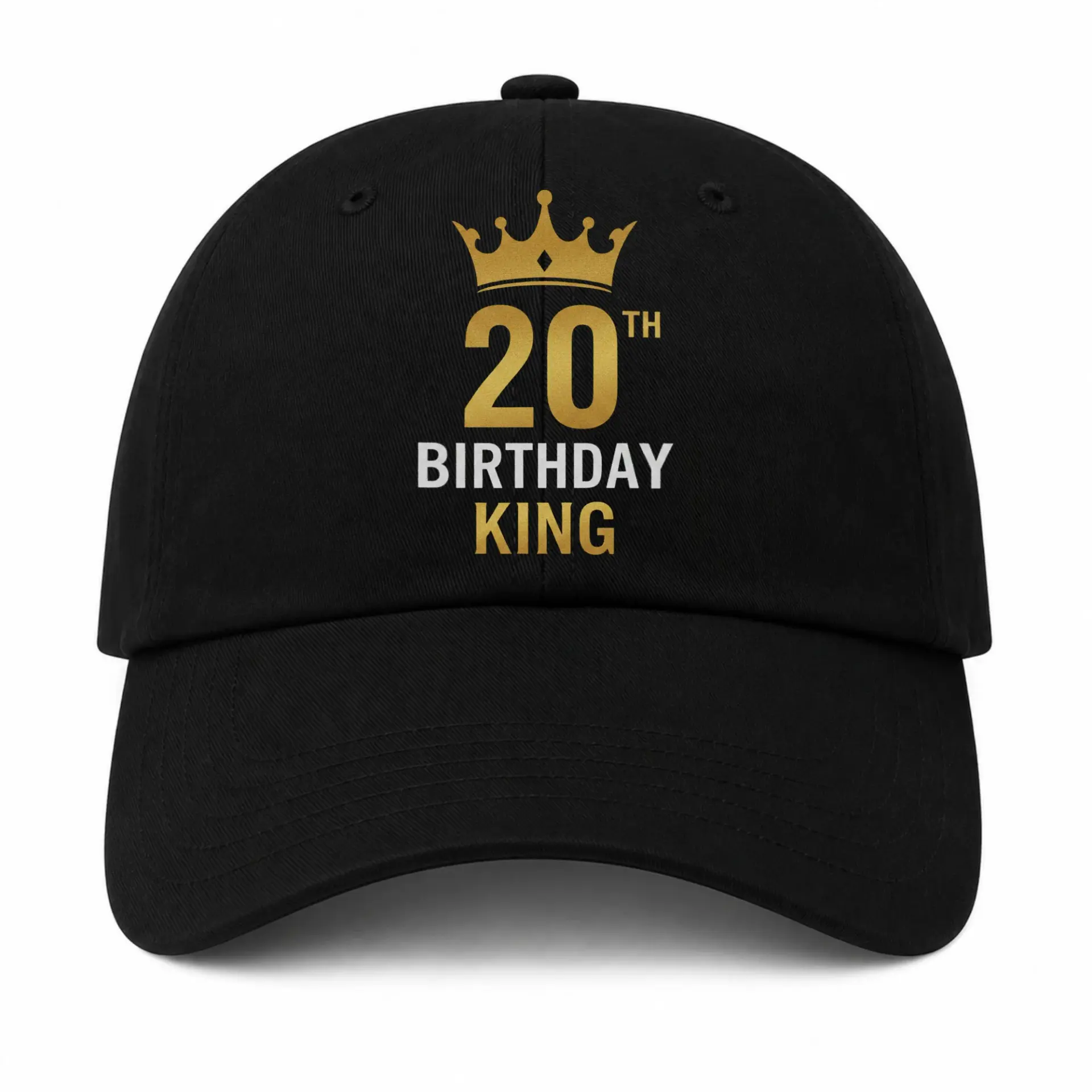 Baseball Cap 20th Birthday King Hat Graphic Embroidered Anniversary Gift