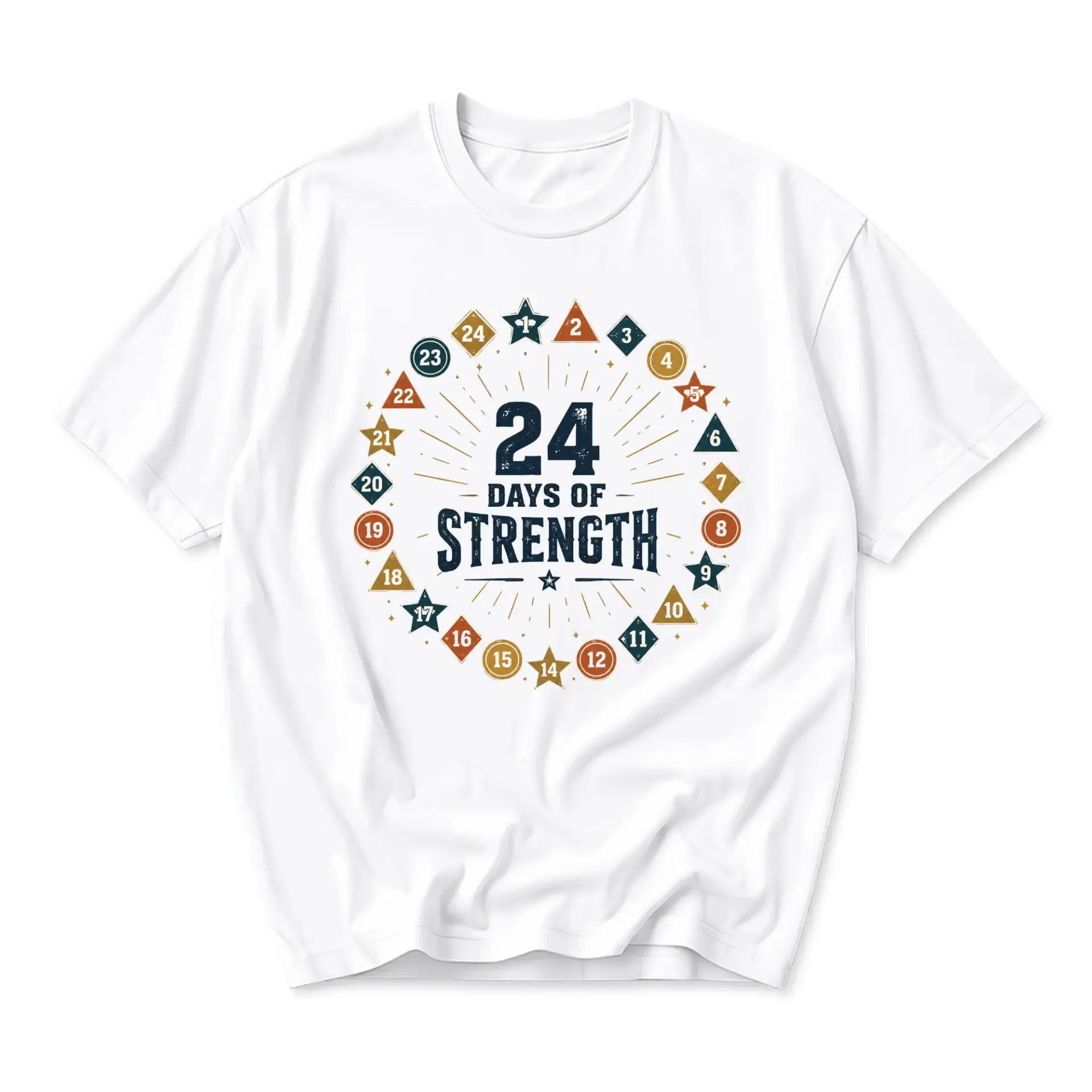 T-shirt 24 Days of Strength Inspirational Graphic Tee Unisex Crew Neck Short Sleeve Soft Casual Everyday Apparel