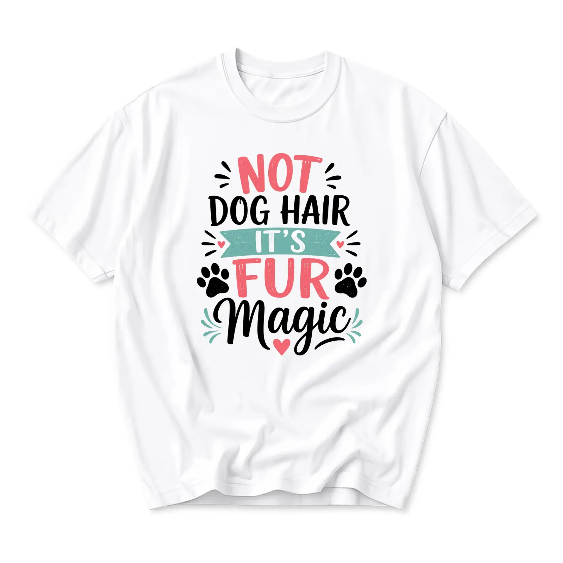 Funny Shirt Not Dog Hair It Is Fur Magic Graphic Tee Casual Cotton Blend