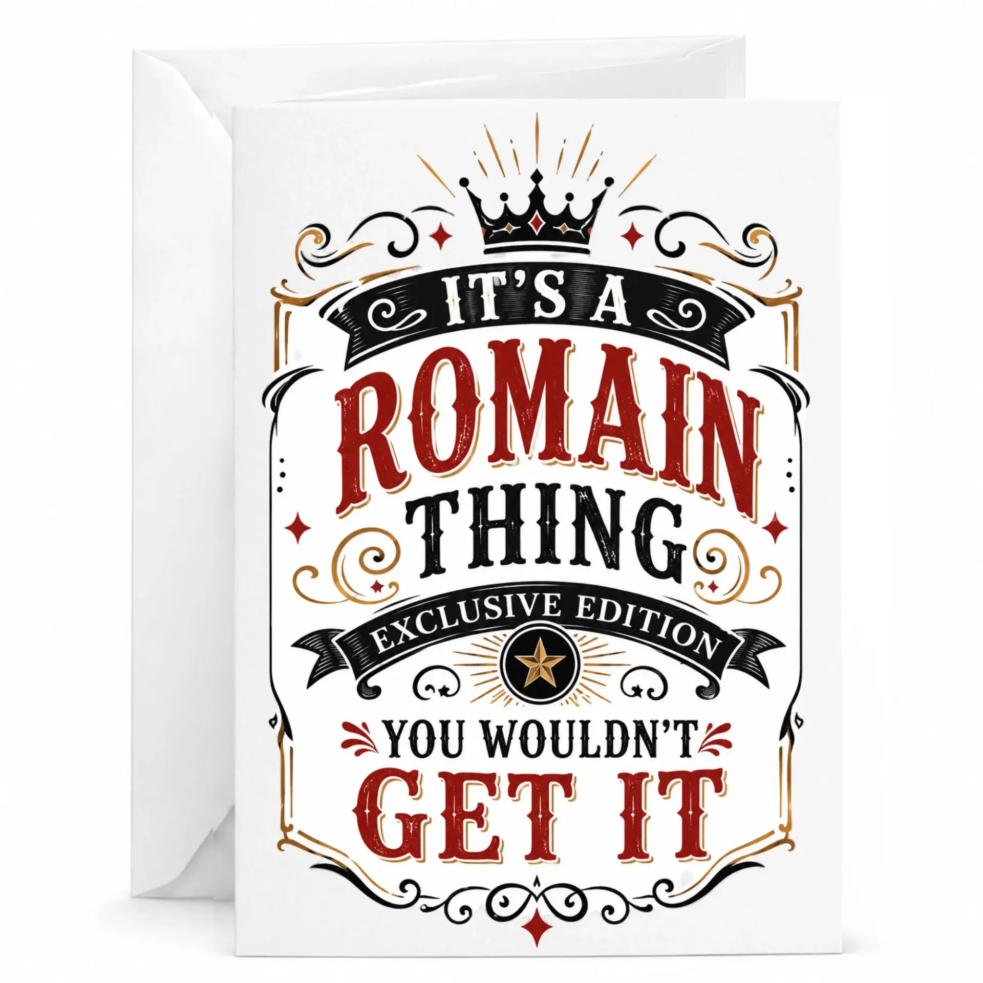 Funny It Is a Romain Thing Greeting Card for Birthday and Anniversary Personalised Stationery 5x7 Inches