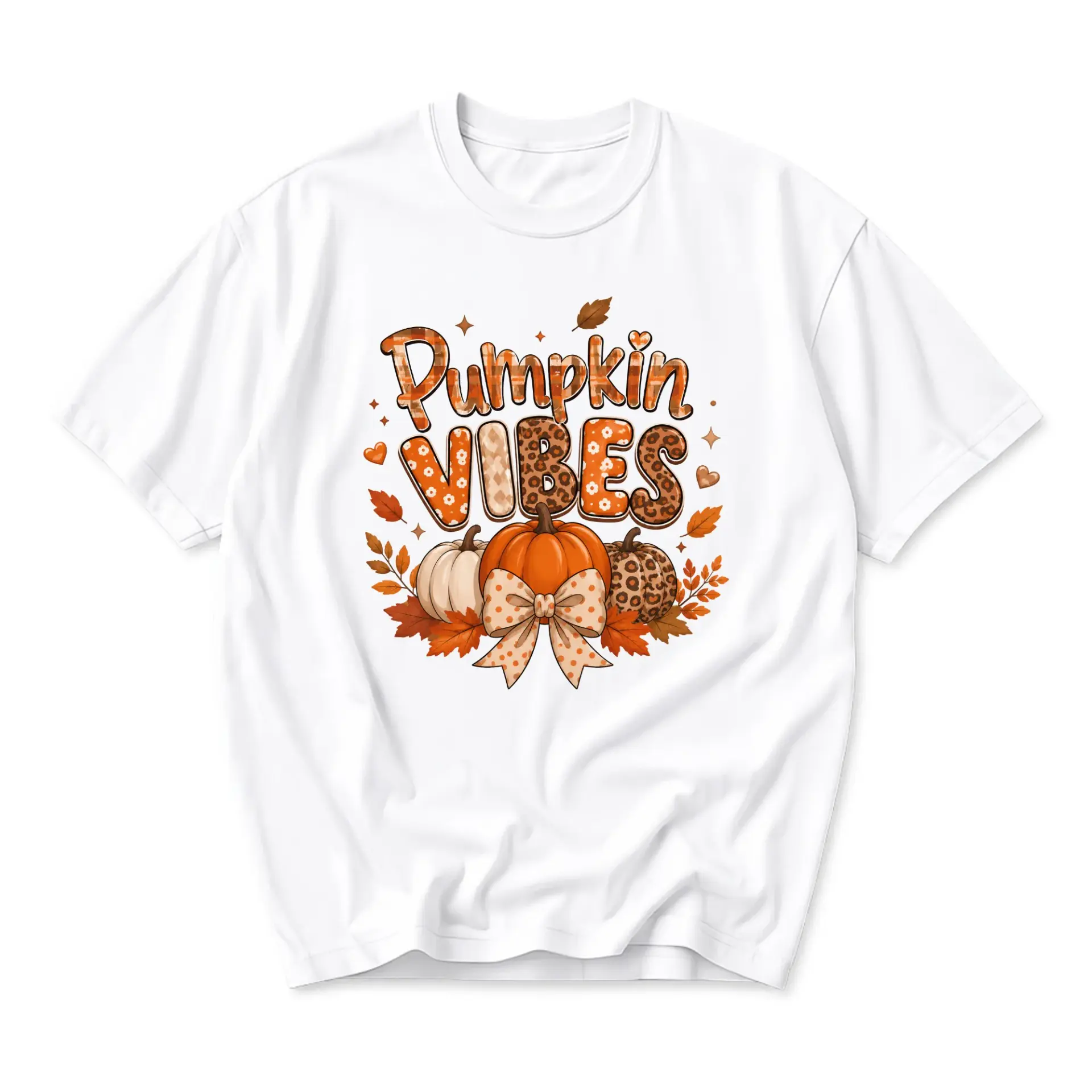 Graphic Tee Pumpkin Vibes Autumn Fall Season Aesthetic Shirt for Casual Everyday Wear Soft Comfortable Cotton Top