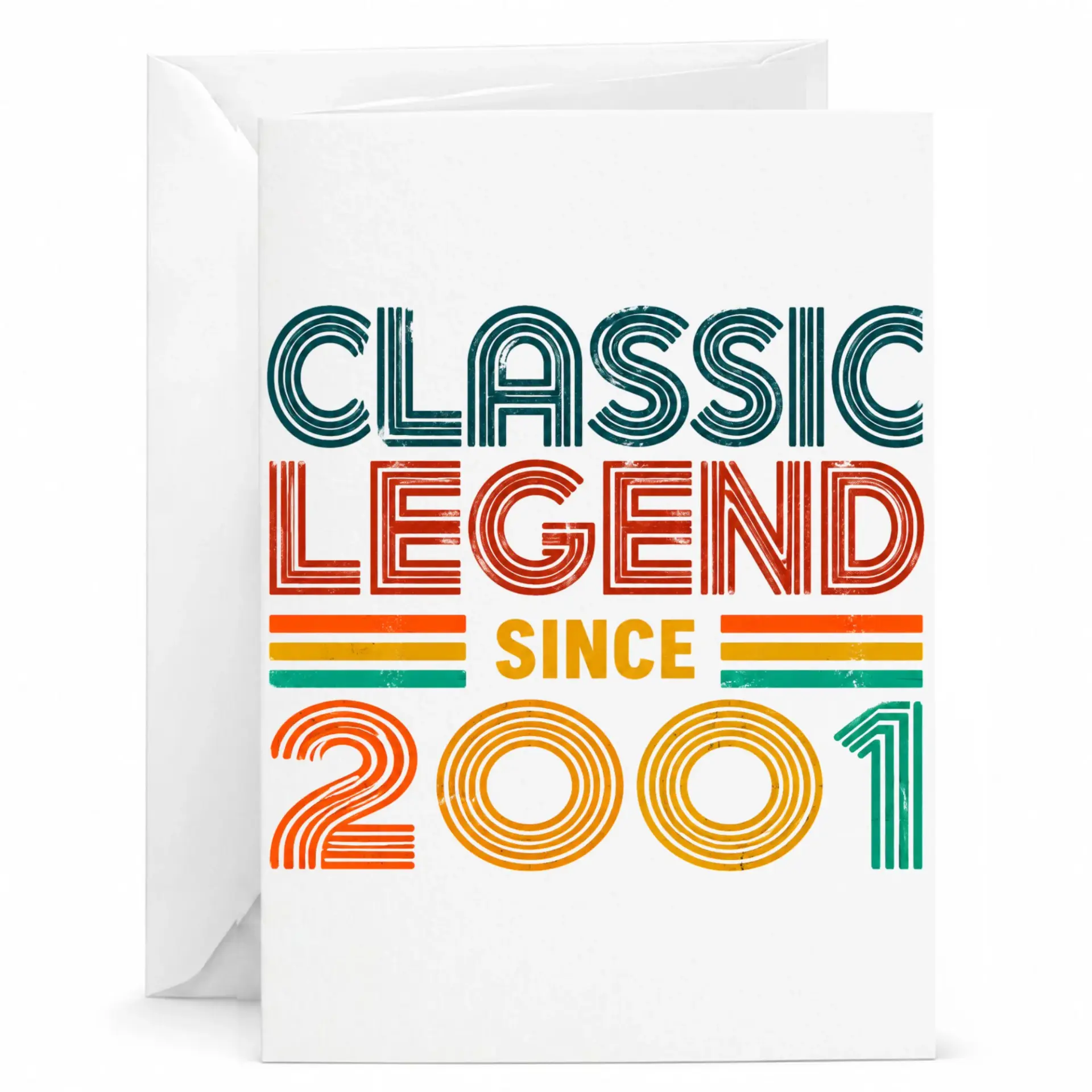 Birthday Card Classic Legend Since 2001 Funny Vintage Retro Themed Greeting Card for Milestone Birthday Celebration