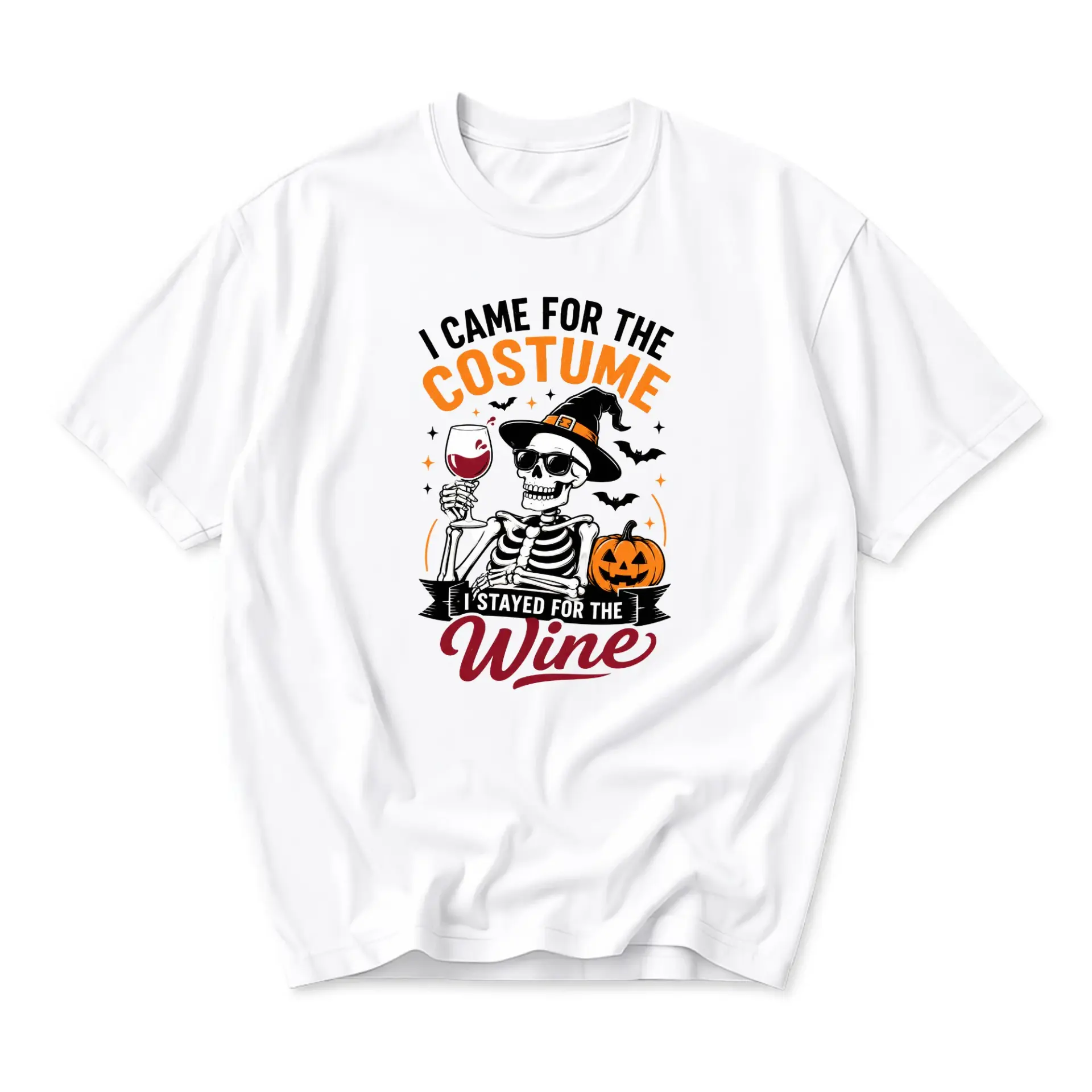 Funny Shirt I Came for the Costume I Stayed for the Wine Graphic Tee Unisex Crew Neck Short Sleeve Casual Cotton Top
