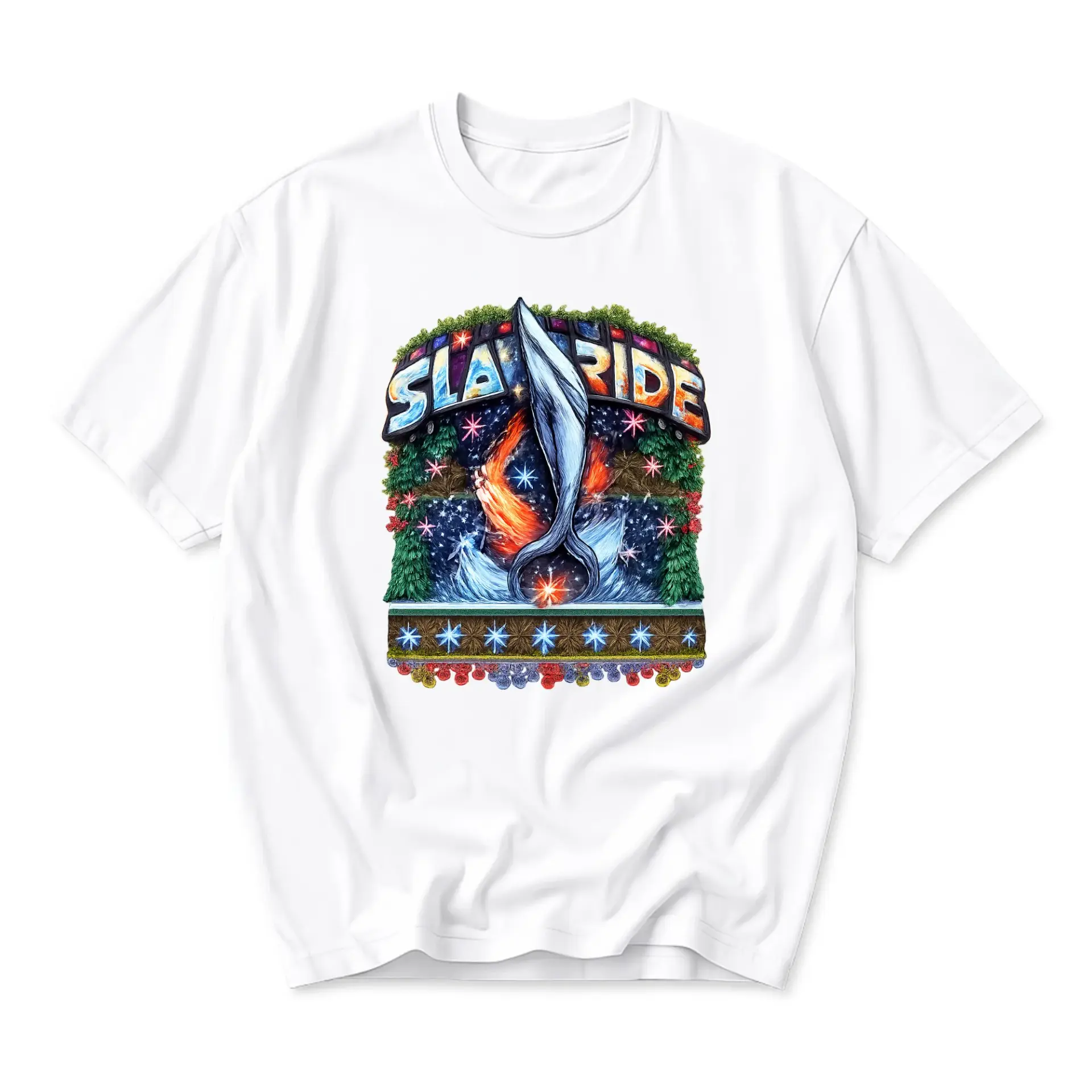 Graphic Tee Sea Ride Whale Illustration Unisex Casual Crew Neck T-Shirt