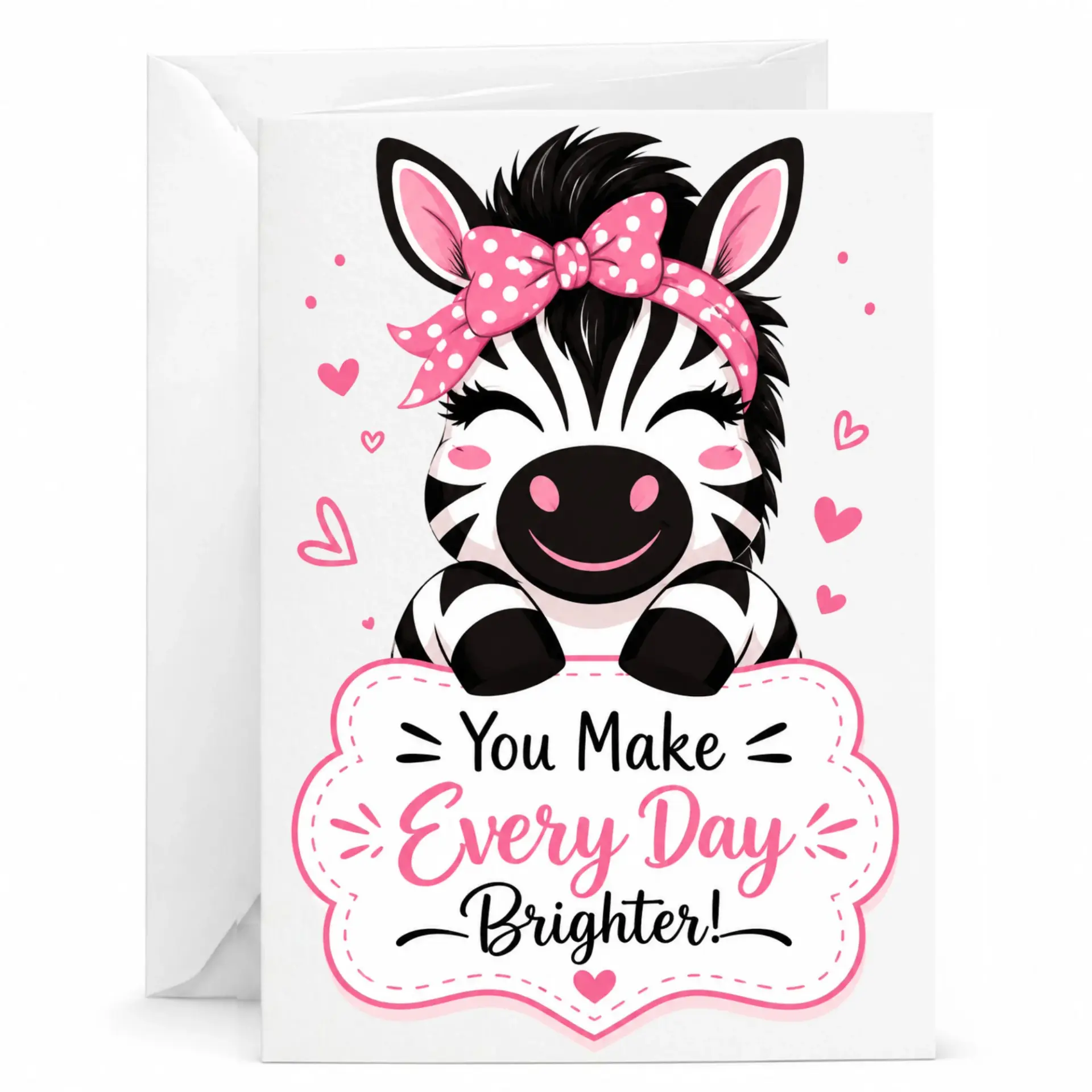 Funny Greeting Card with Matching Envelope Cute Animal Theme Note for Birthday Anniversary Encouragement