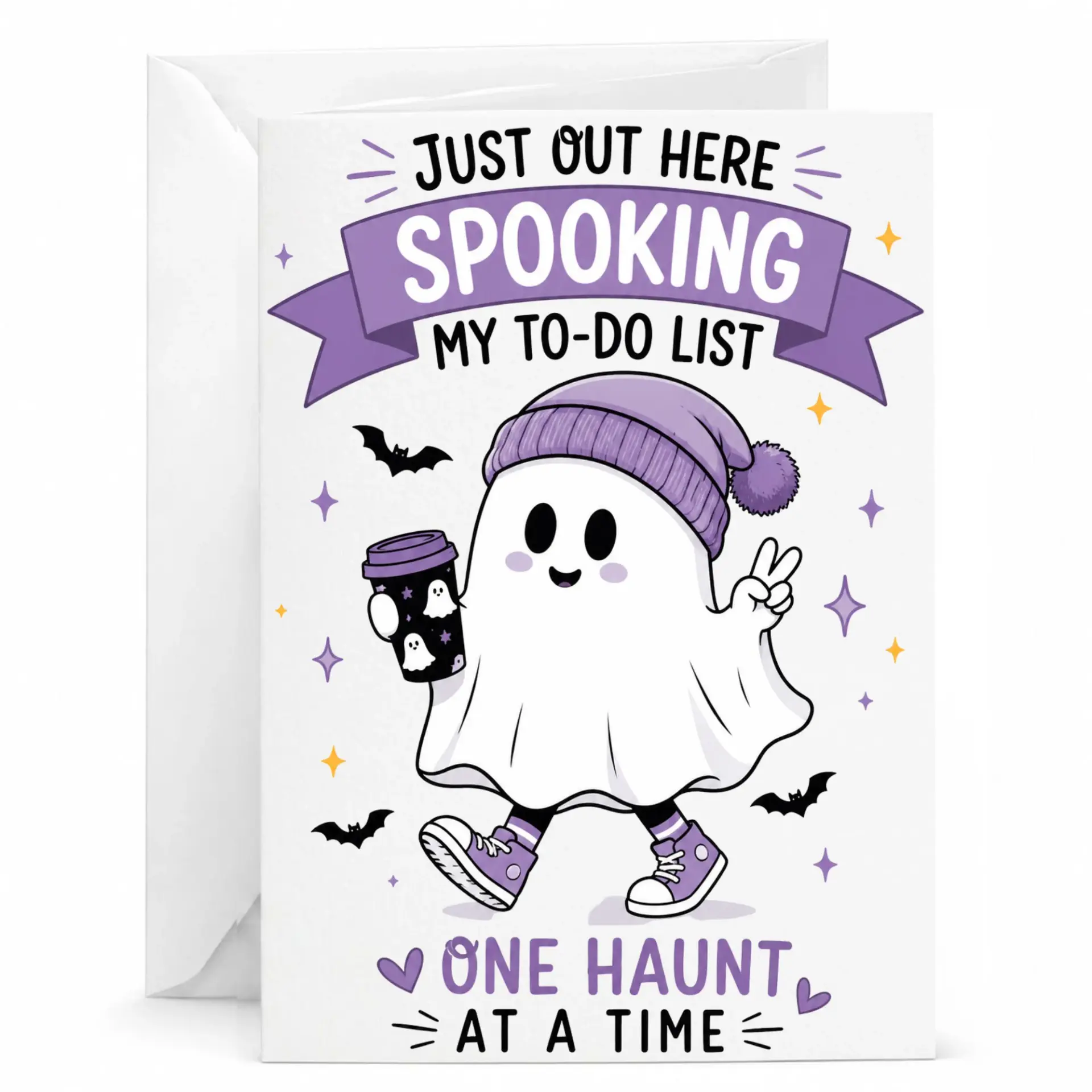Funny Greeting Card Spooking My To-Do List Cute Halloween Design for Friends Coworkers or Any Fun Occasion