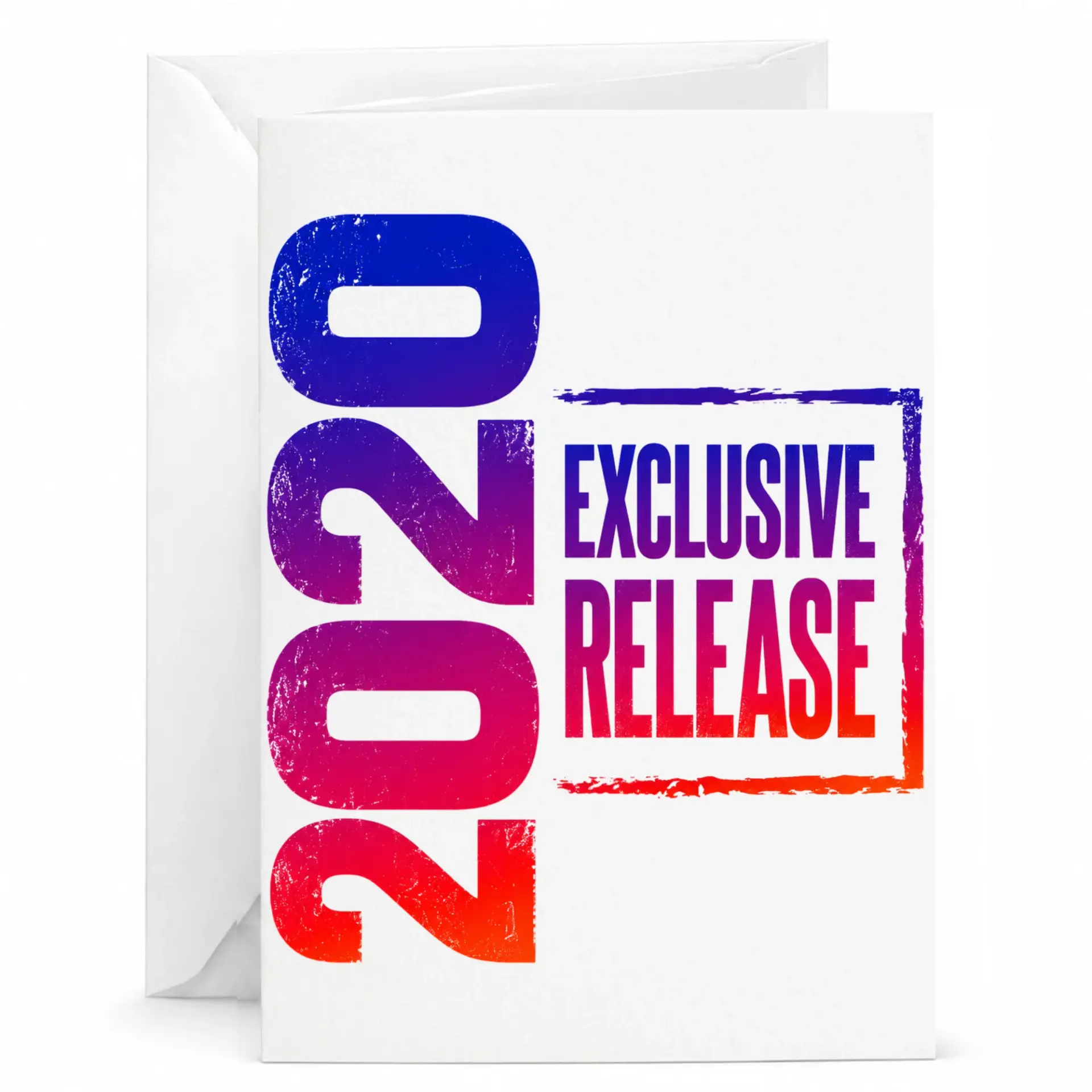 Greeting Card 2020 Exclusive Release Design for Celebrations and Milestones with Vibrant Gradient Text Art