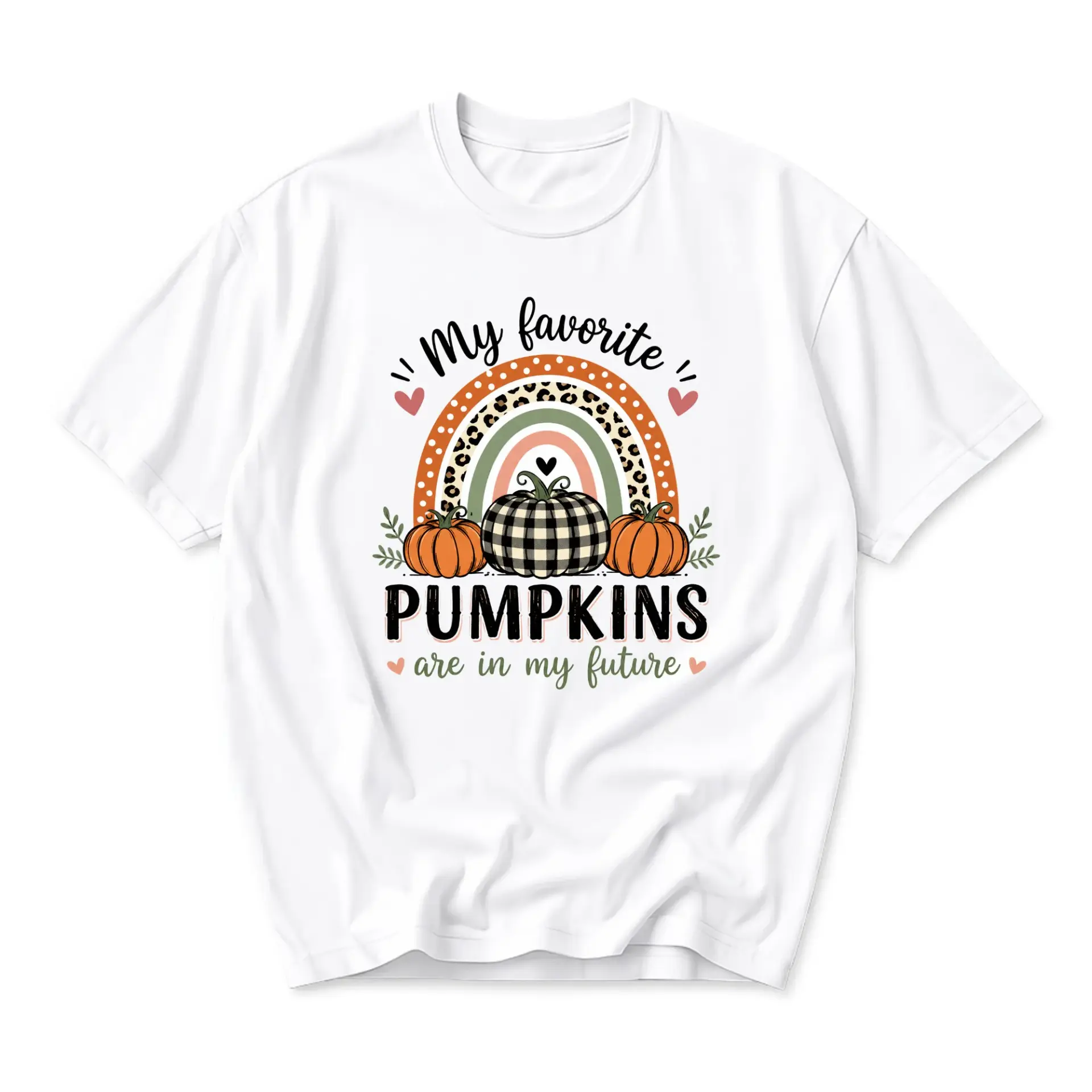 Graphic Tee My Favorite Pumpkins Are in My Future Shirt Seasonal Fall Apparel Unisex Crew Neck Casual Fashion Top