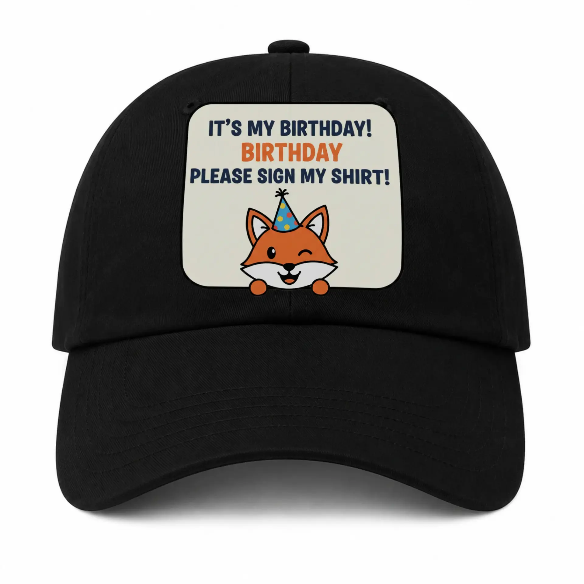 Vinyl Sticker Pack Featuring Cute Birthday Fox Illustration with Party Hat for Personalizing Laptops and Water Bottles