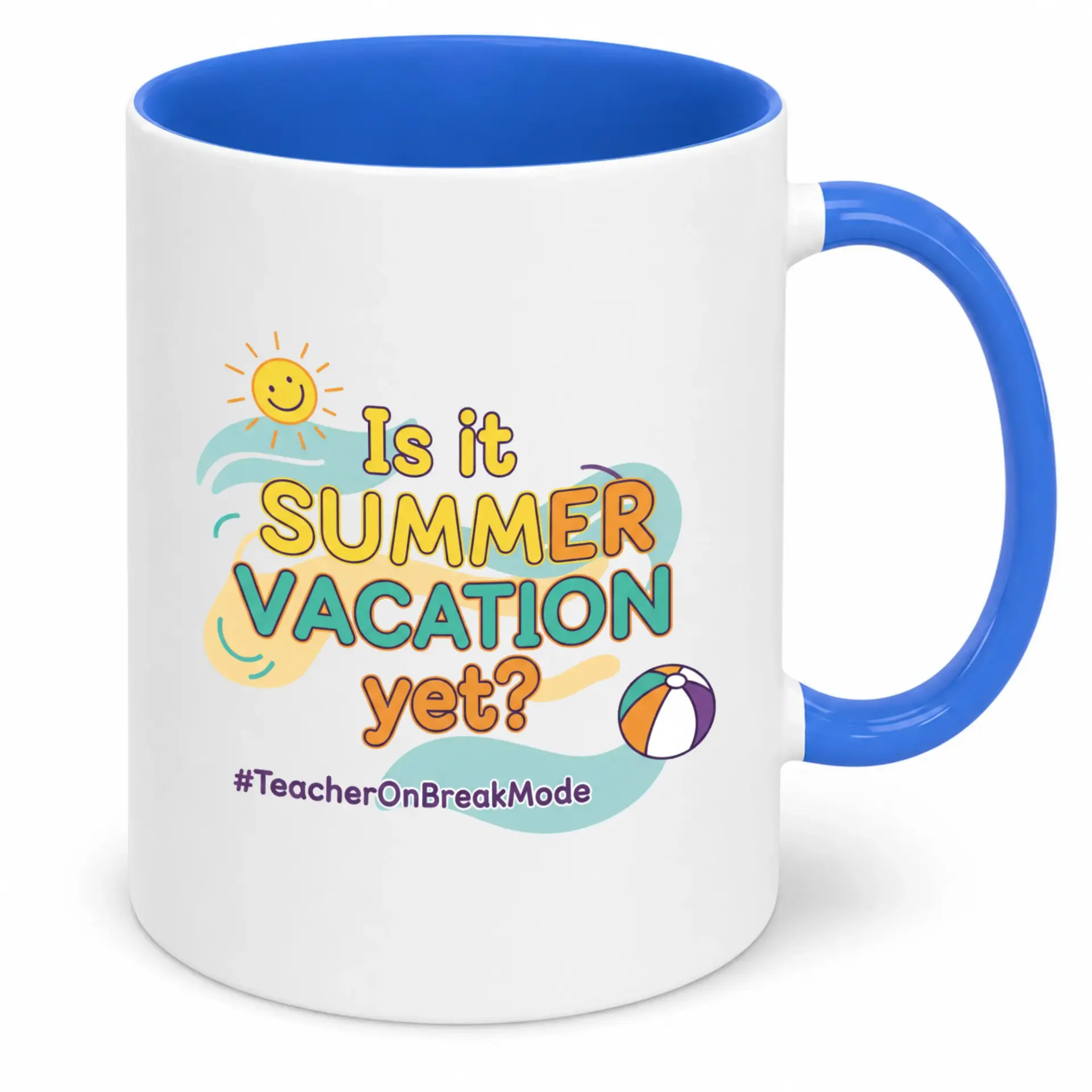 Funny Teacher Summer Vacation Ceramic Coffee Mug with Playful Design - Ideal Gift for Educators on Break or Counting Down to Holiday Season