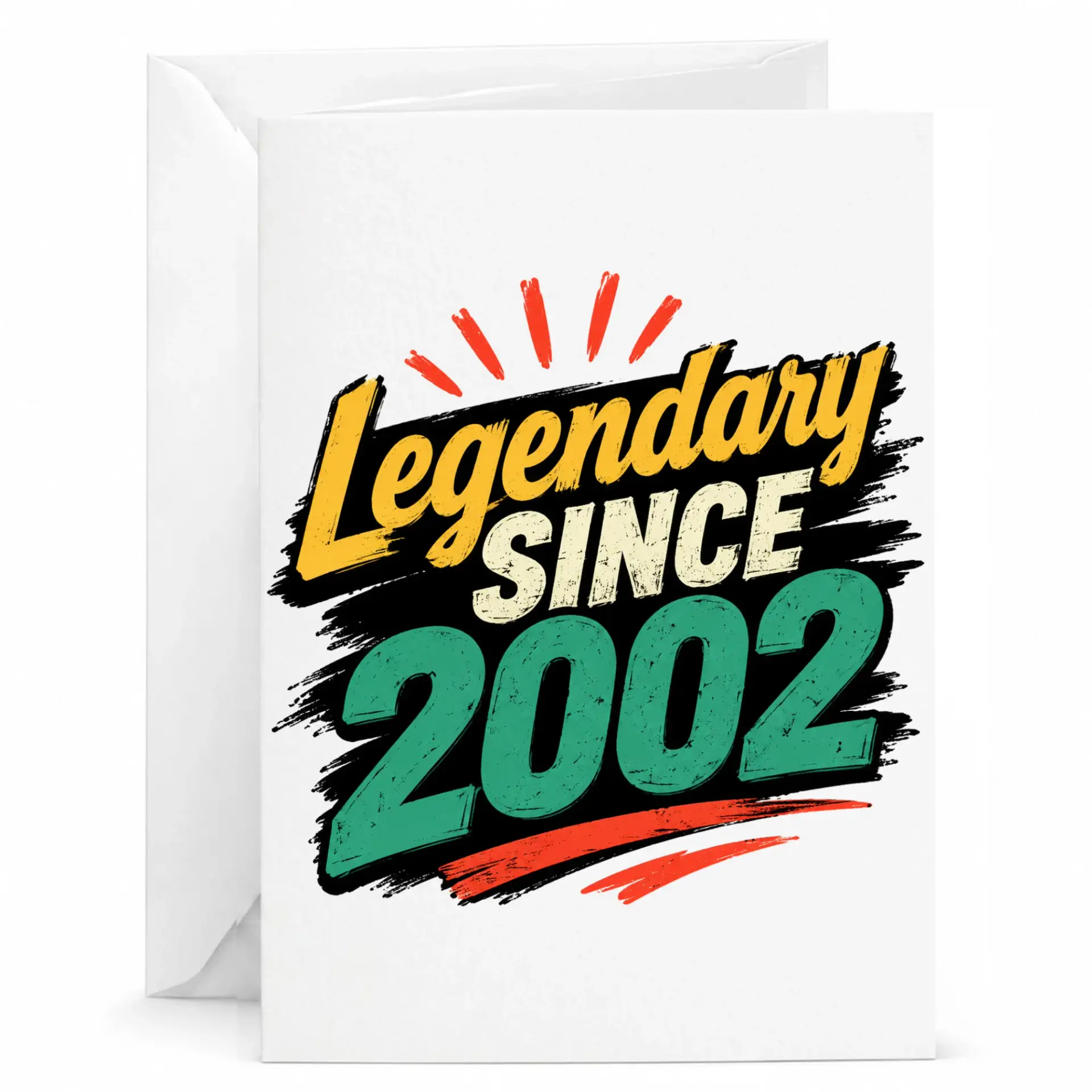 Birthday Card Legendary Since 2002 Vintage Style Greeting Card for Milestone Birthdays and Celebrations