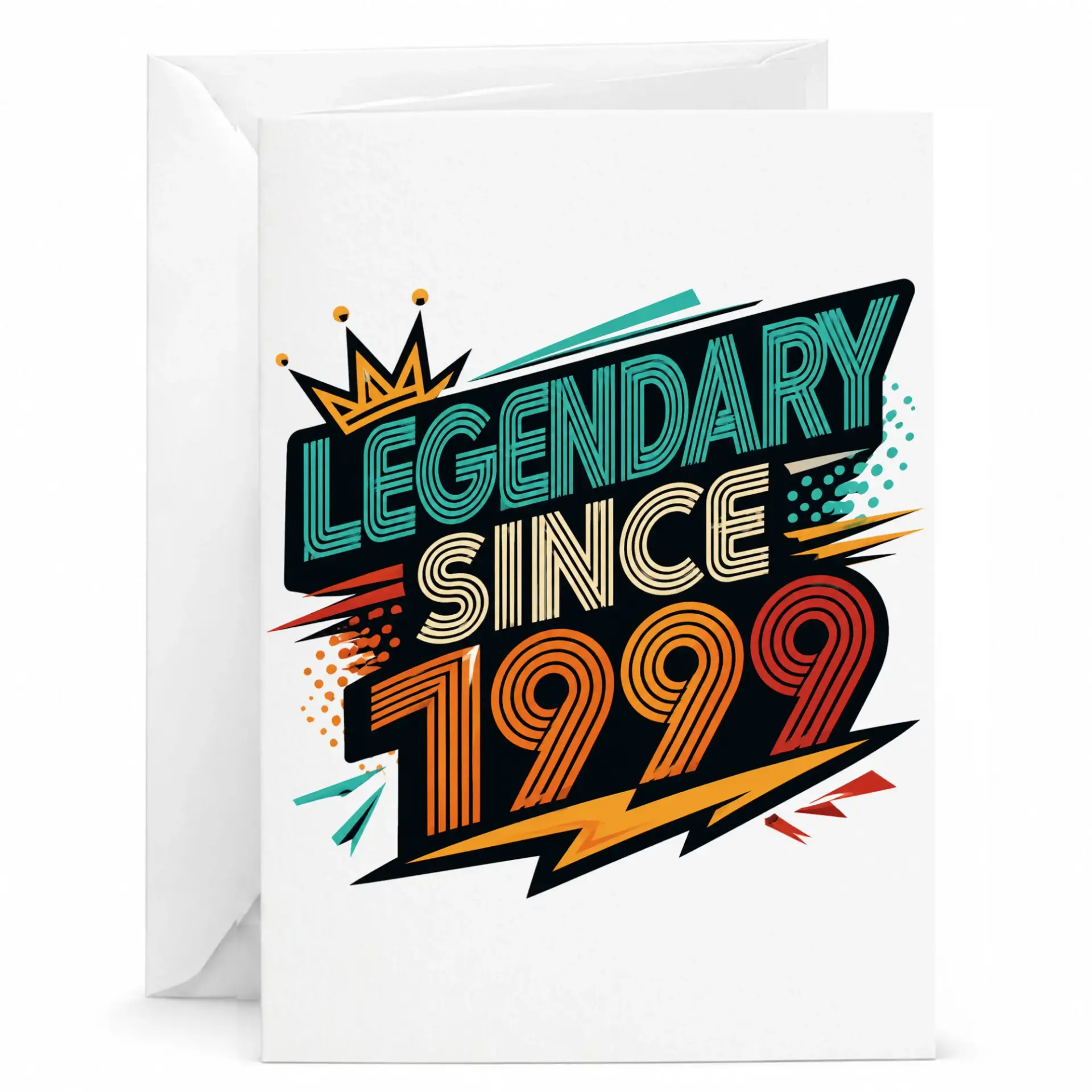 Birthday Greeting Card Legendary Since 1999 Vintage Style Design for Milestone Celebration and Birthday Keepsake