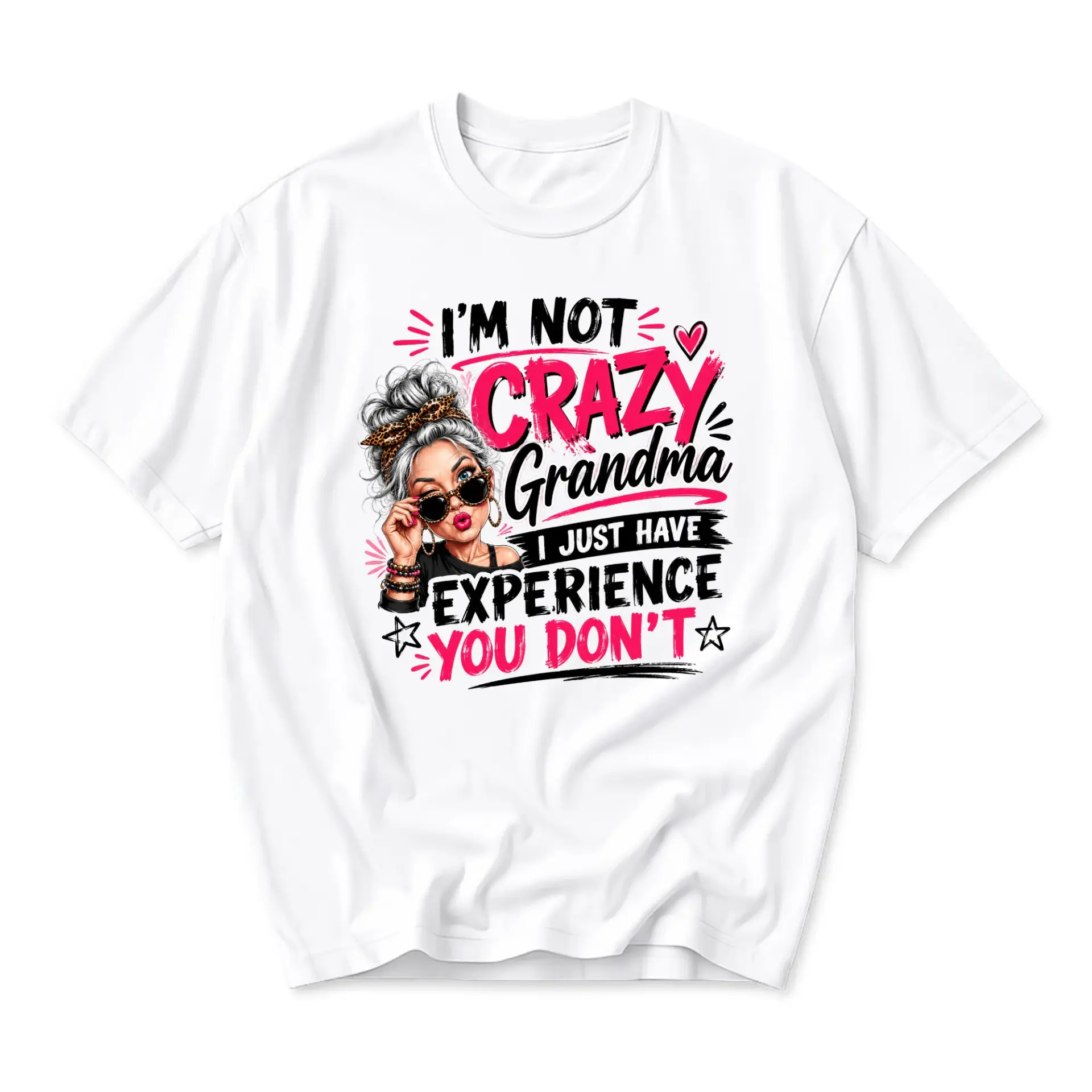 Funny Shirt I Am Not Crazy Grandma Graphic Tee Unisex Cotton Blend Casual