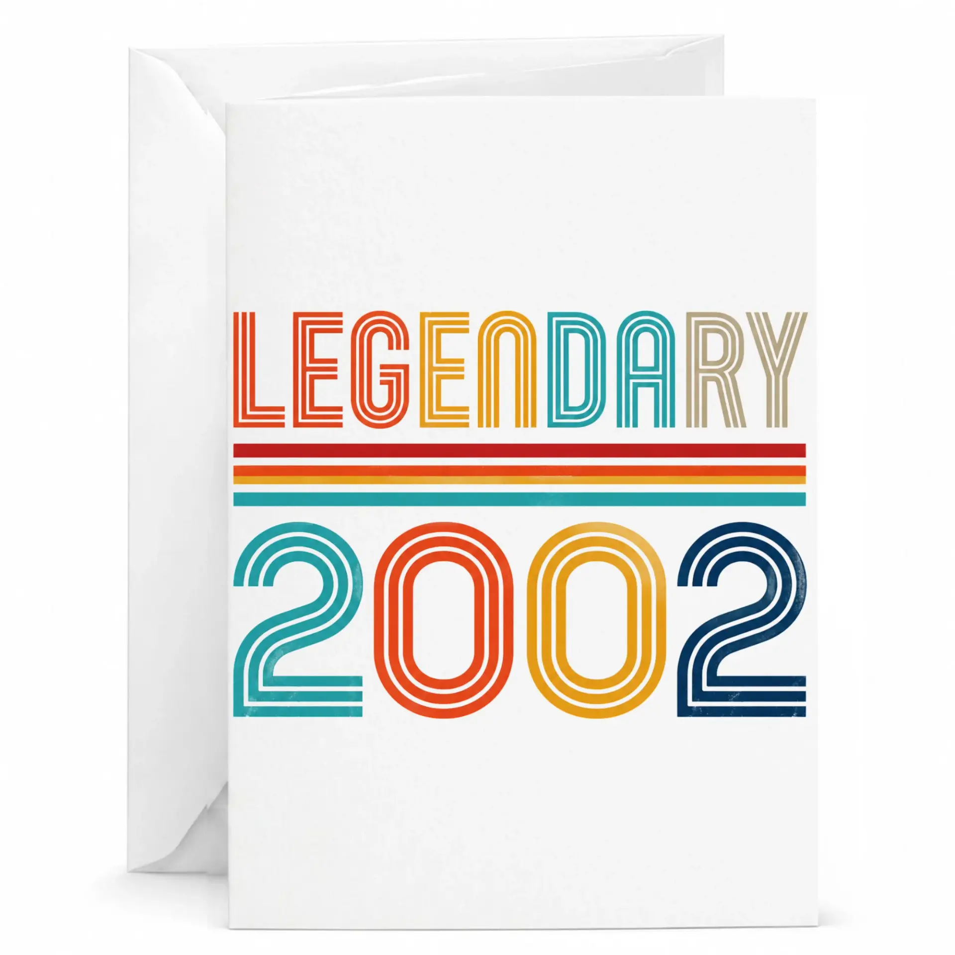 Birthday Card Legendary 2002 Retro Vintage Style Greeting Card for Special Occasions and Milestone Celebrations