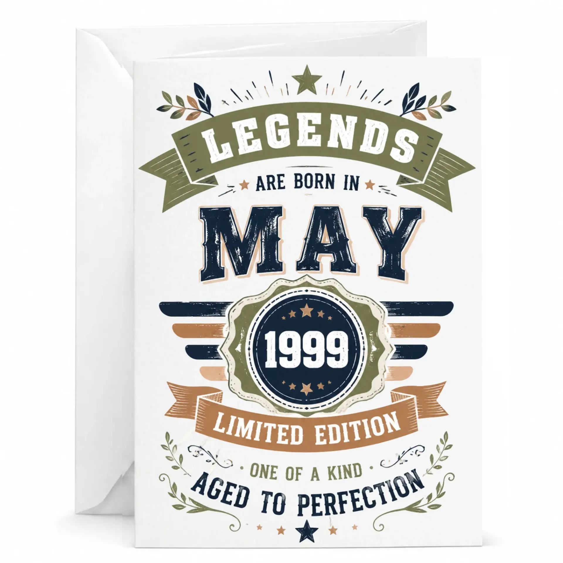 Birthday Greeting Card Legends Are Born in May 1999 Vintage Style Design for Milestone Celebrations